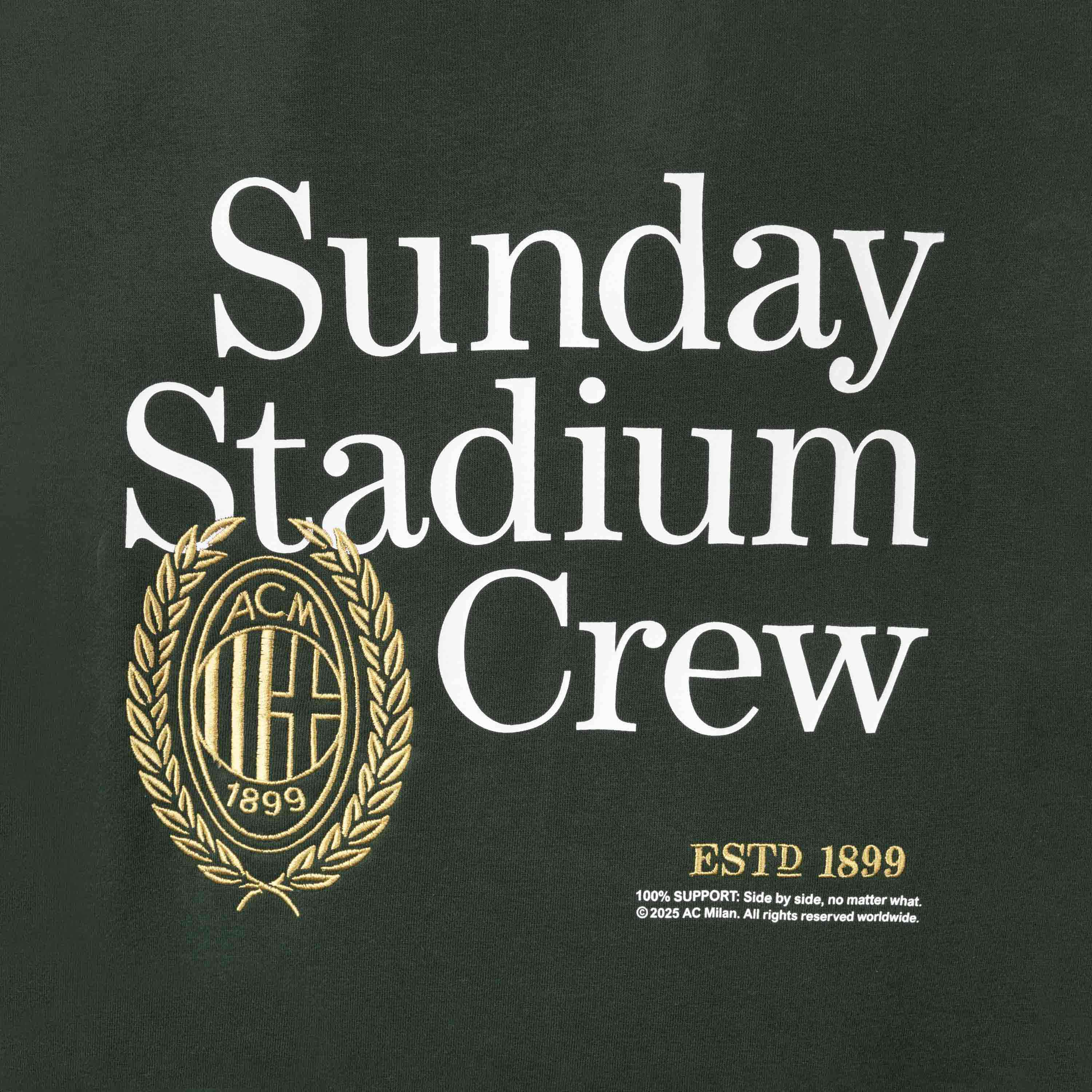 AC Milan Sunday Stadium Crew felpa verde unisex