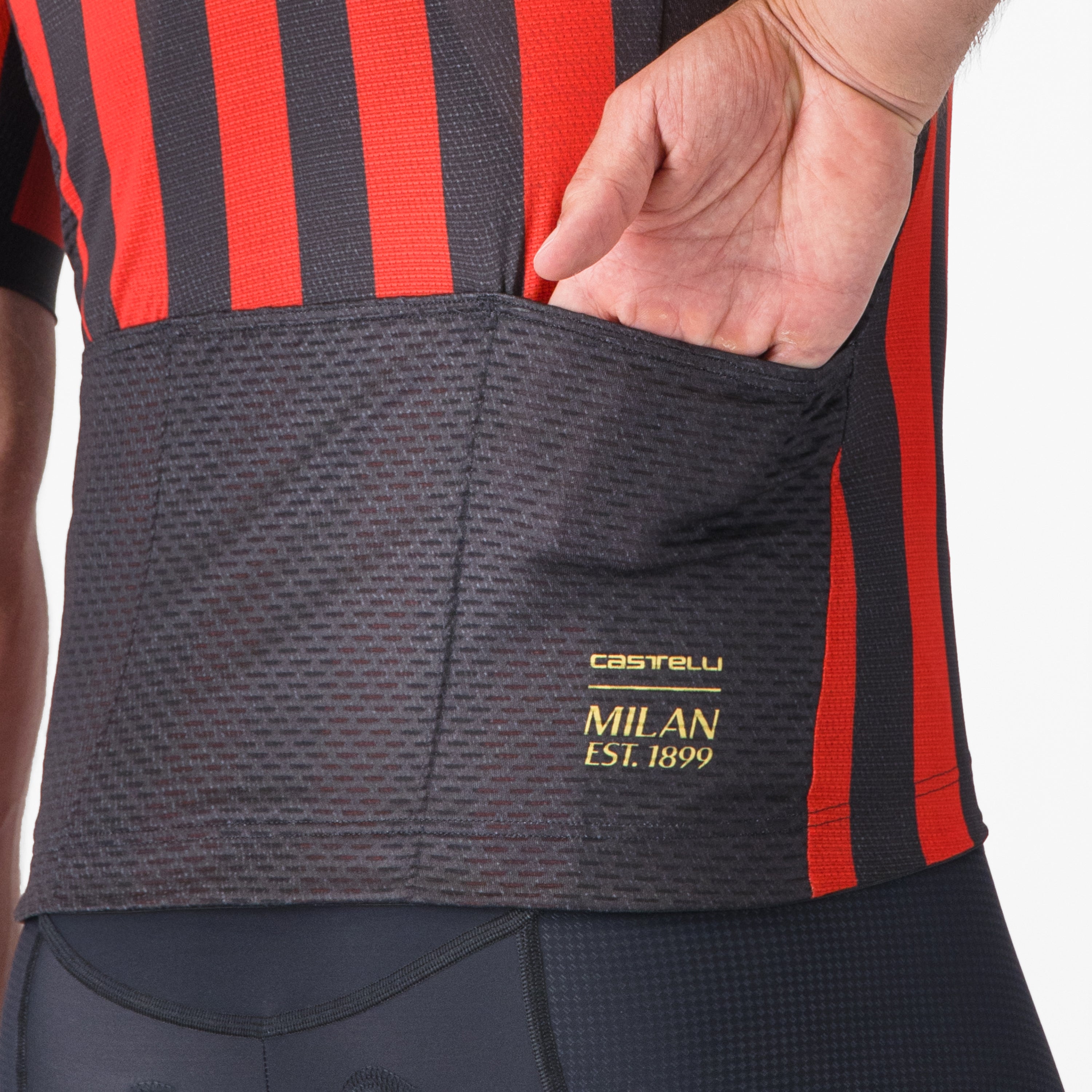 Castelli x AC Milan maglia ciclismo rossonera con zip