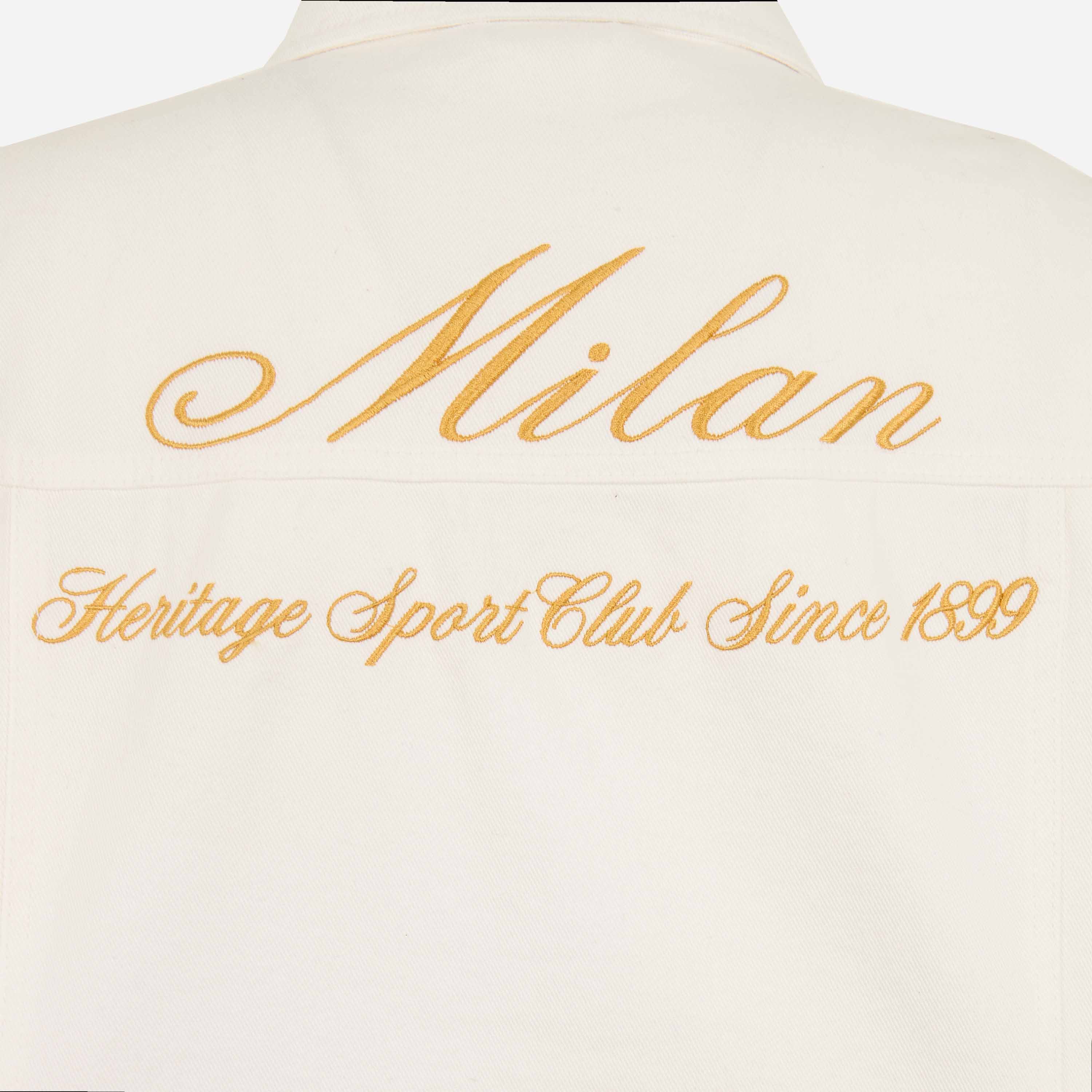 AC Milan giacca denim bianca donna ricamata XS