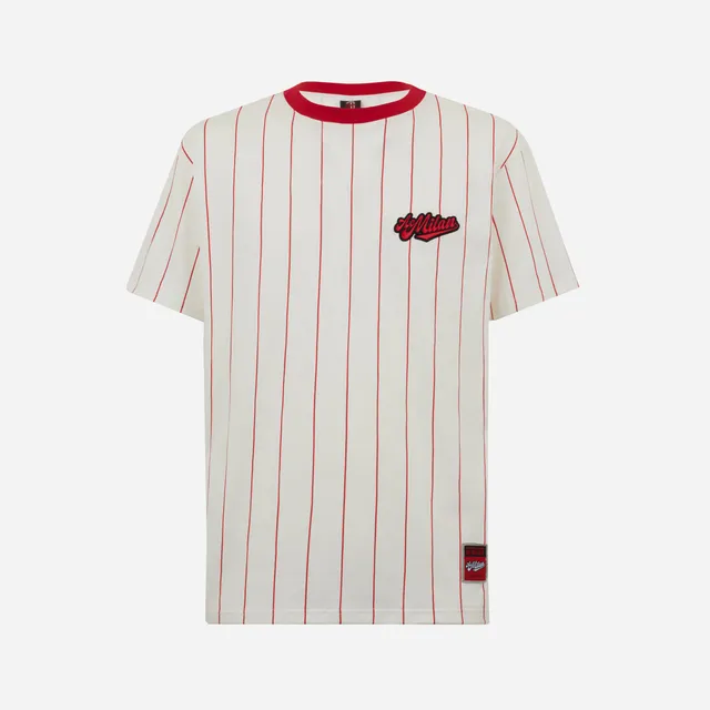 AC Milan Urban Collection Pin Stripe T-Shirt Maglietta Bianca