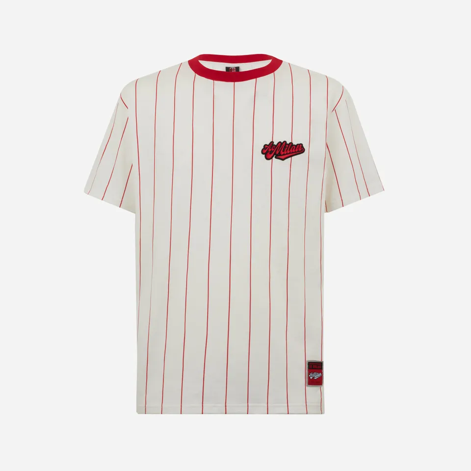AC Milan Urban Collection Pin Stripe T-Shirt Maglietta Bianca