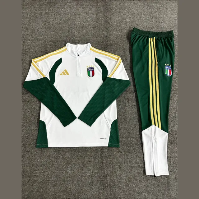 Tifoso Store Bambino Tuta Italia 2026/27 bianca mezza zip