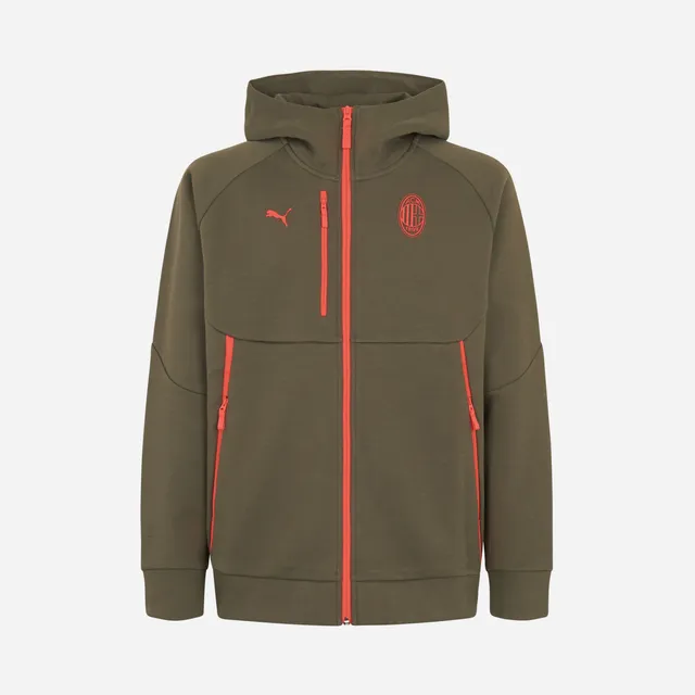 AC Milan Pumatech Giacca Verde Zip Cappuccio Uomo