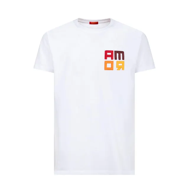 Roma Fanshop T-Shirt Ricamo RomaAmor Maglietta Ufficiale Cotone