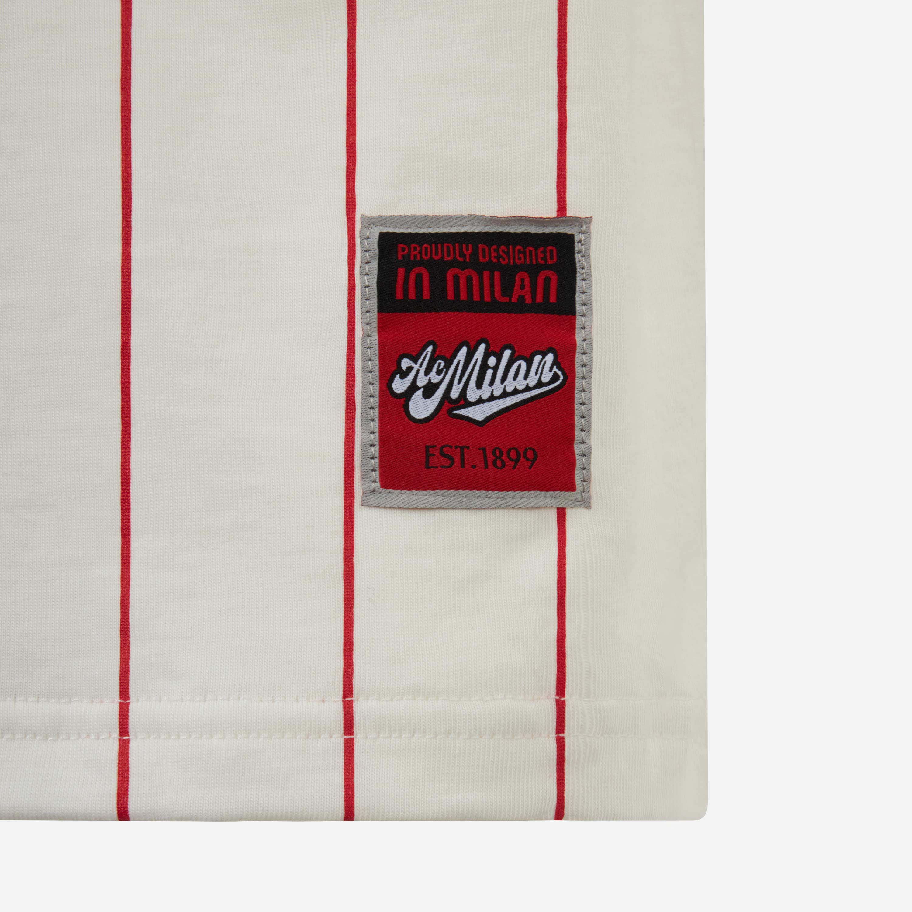 AC Milan Urban Collection Pin Stripe T-Shirt Maglietta Bianca