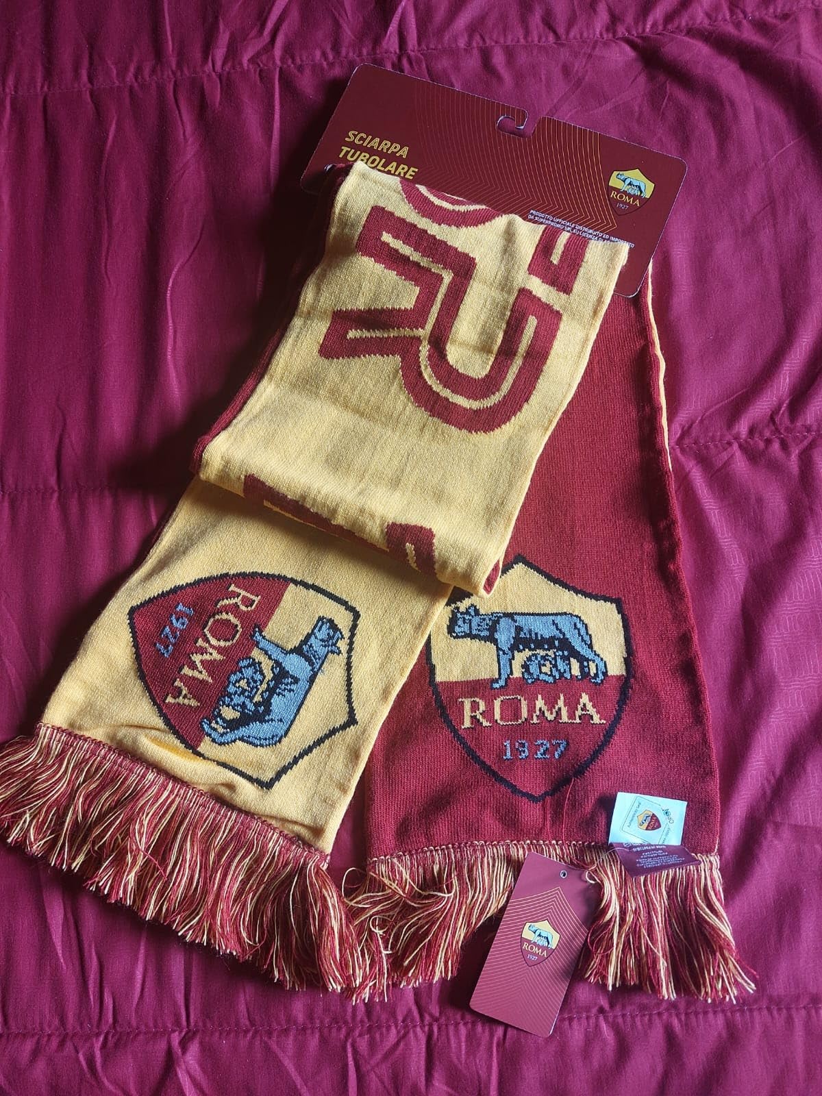 AS Roma Sciarpa gialla tifoso gadget ufficiale