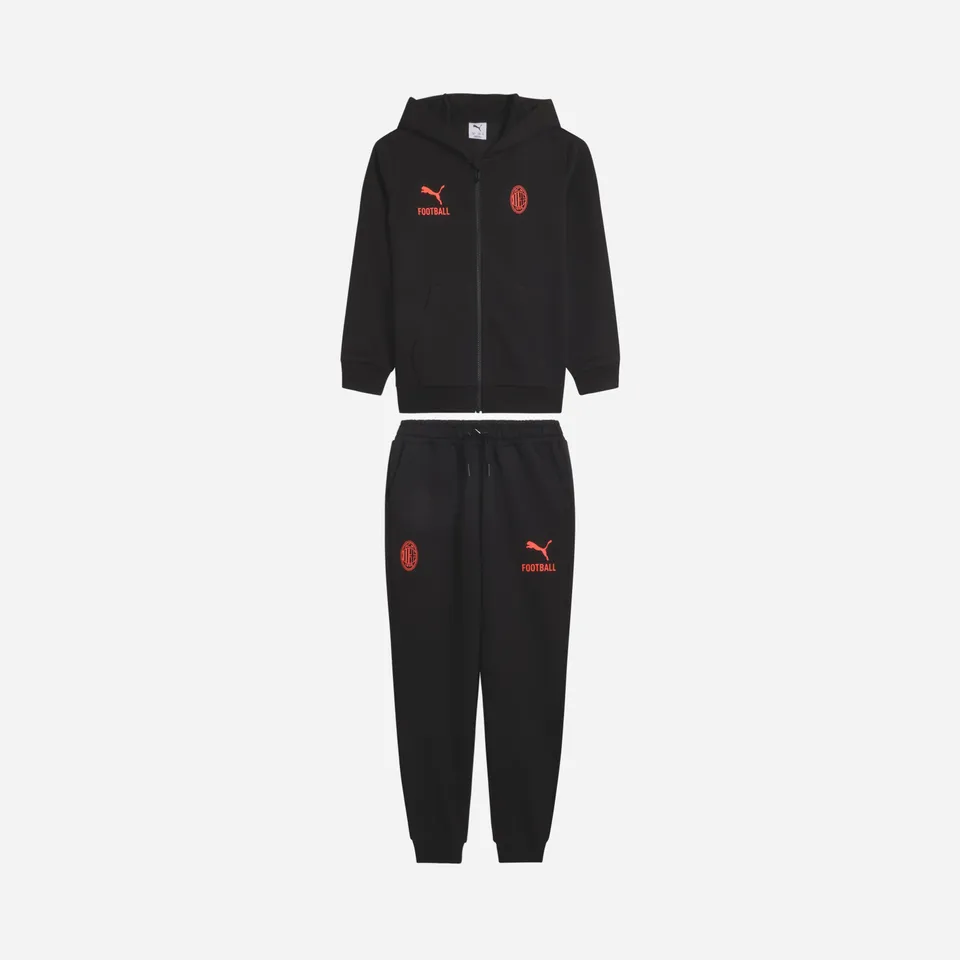 AC Milan Culture Tuta Bambino Nera con Cappuccio