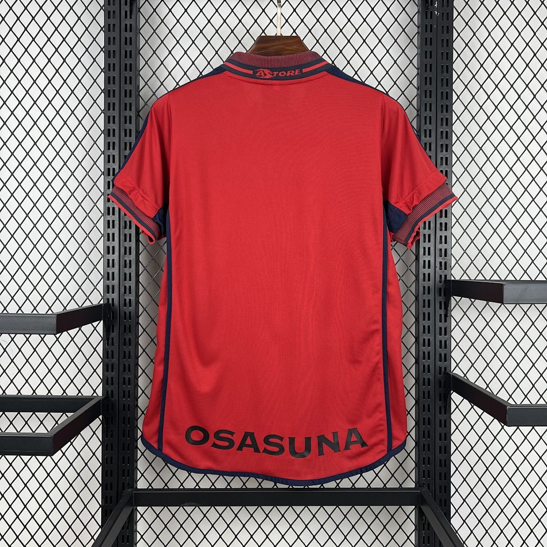 Osasuna 2000/01 maglia home rossa blu S-XXL