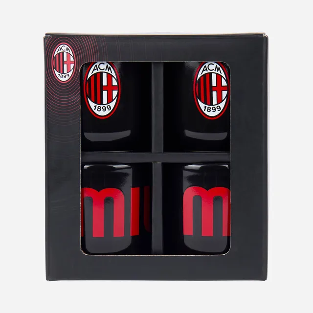 AC Milan set 4 tazzine caffè ceramica nera