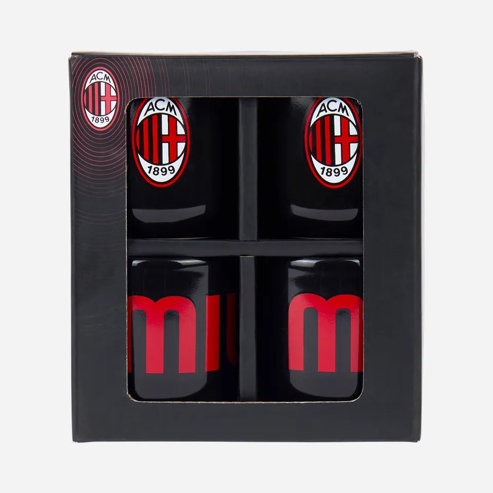AC Milan set 4 tazzine caffè ceramica nera
