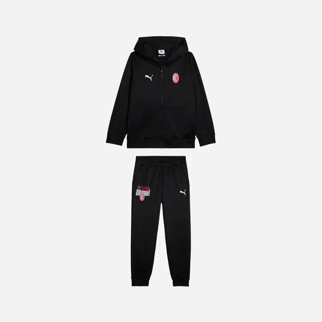 AC Milan Culture Tuta Bambino Nera Zip Cappuccio Poliestere