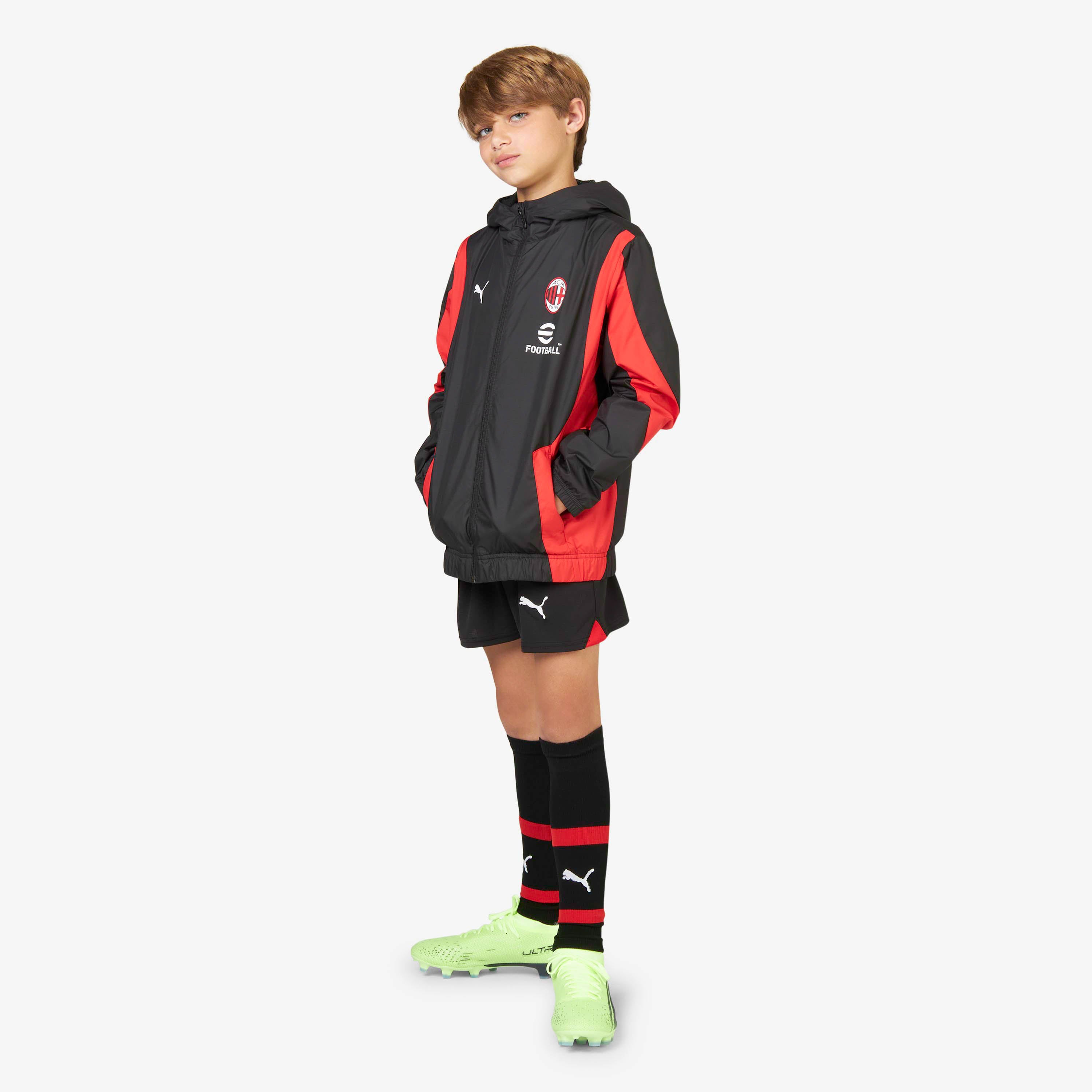 AC Milan Prematch 2023/24 giacca bambino zip cappuccio drycell