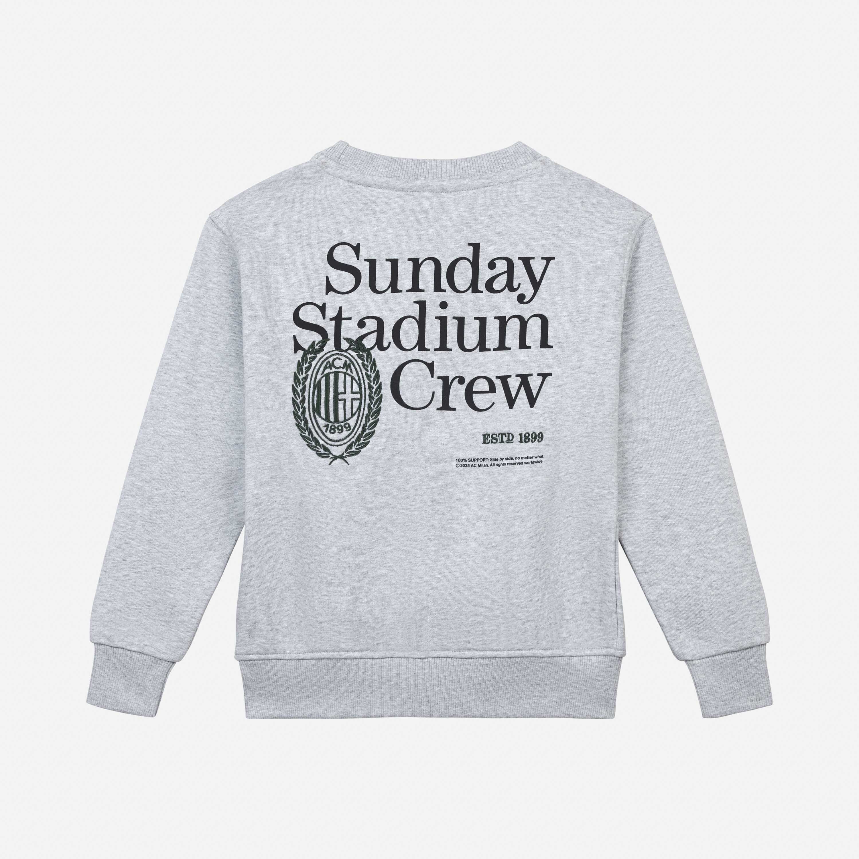 AC Milan Sunday Stadium Felpa Bambino Grigia Cotone