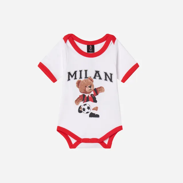 AC Milan Magliette Milan Teddy body bianco neonato manica corta