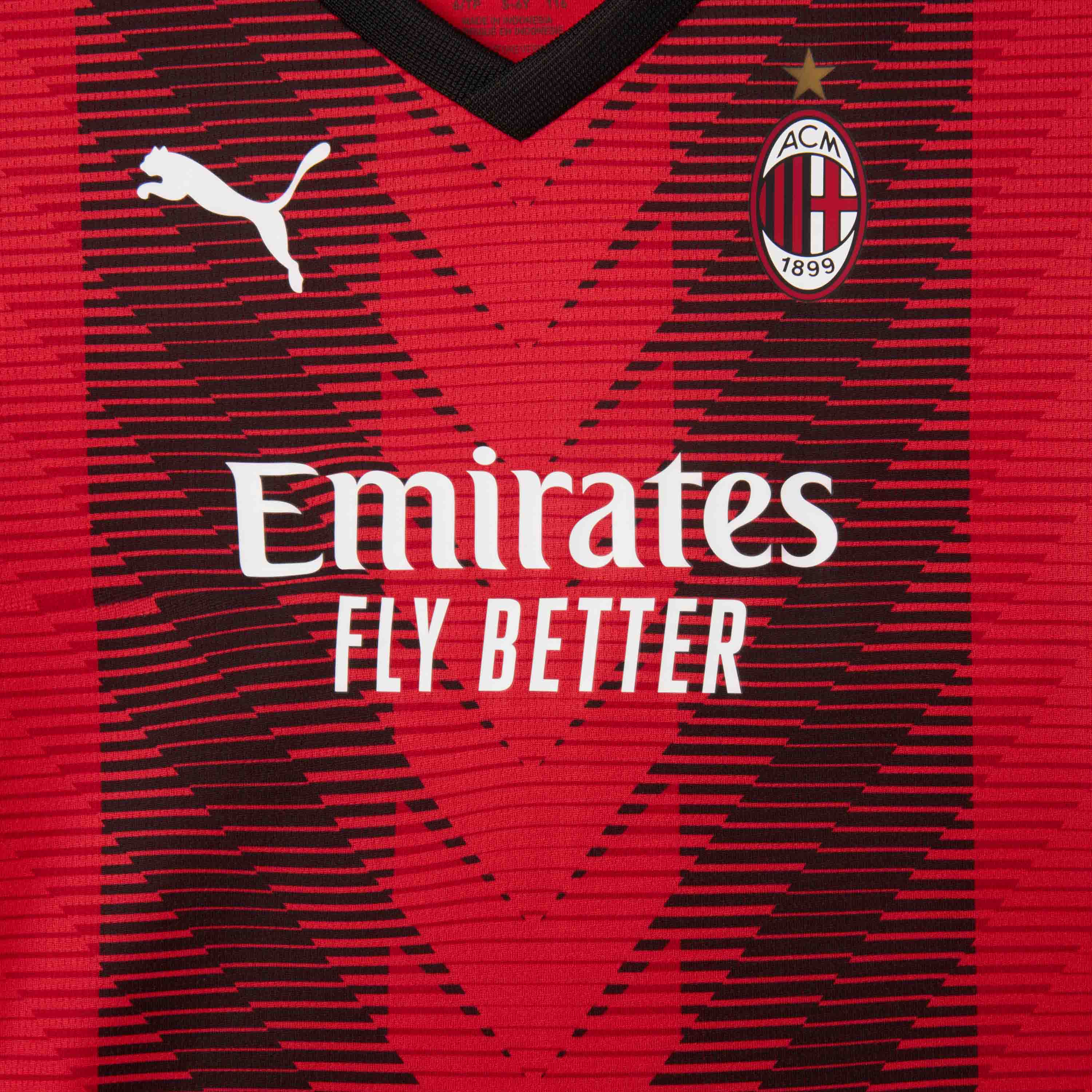 AC Milan Home 2023/24 Mini Kit maglia bambino rosso nero