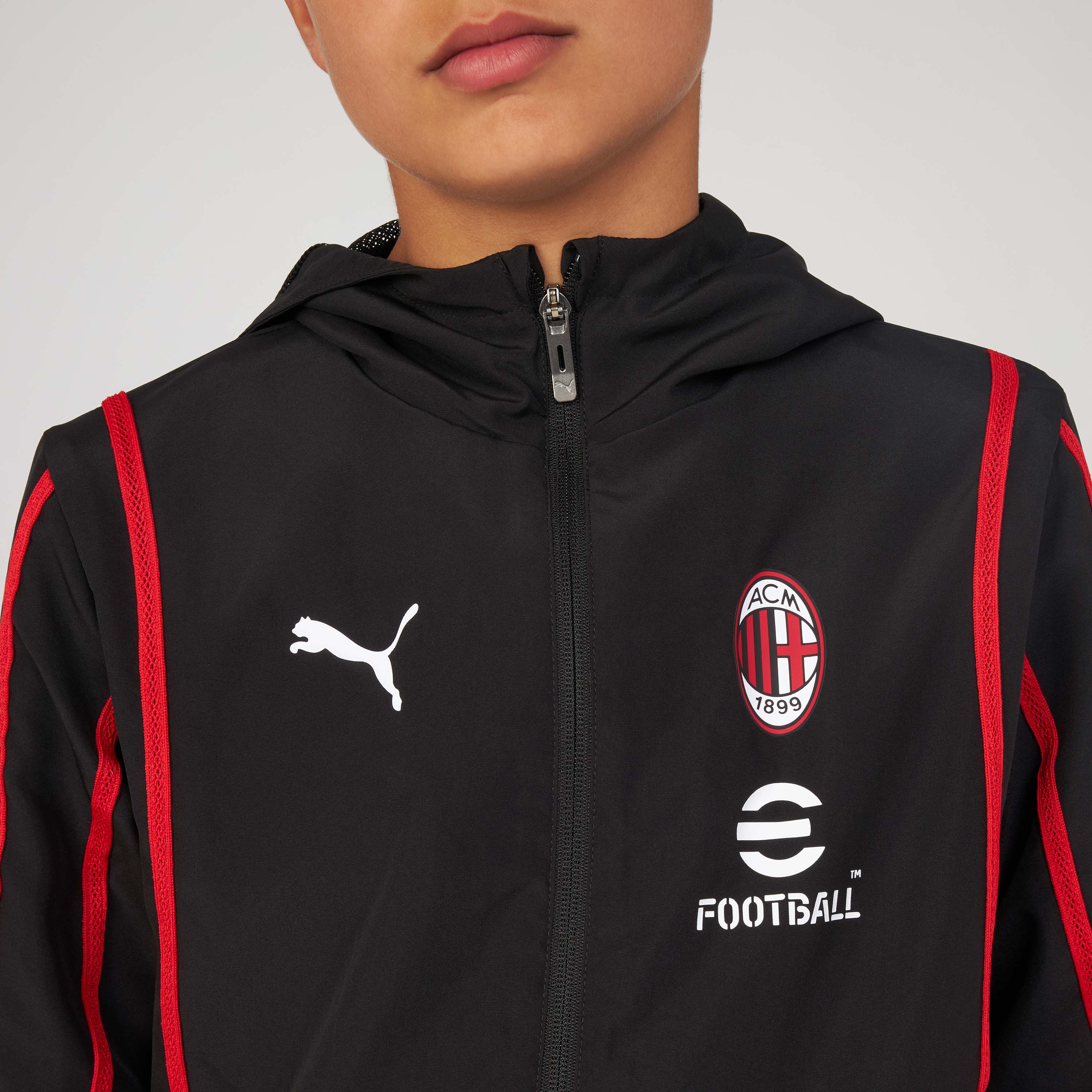 AC Milan Prematch 2024/25 giacca bimbo con cappuccio