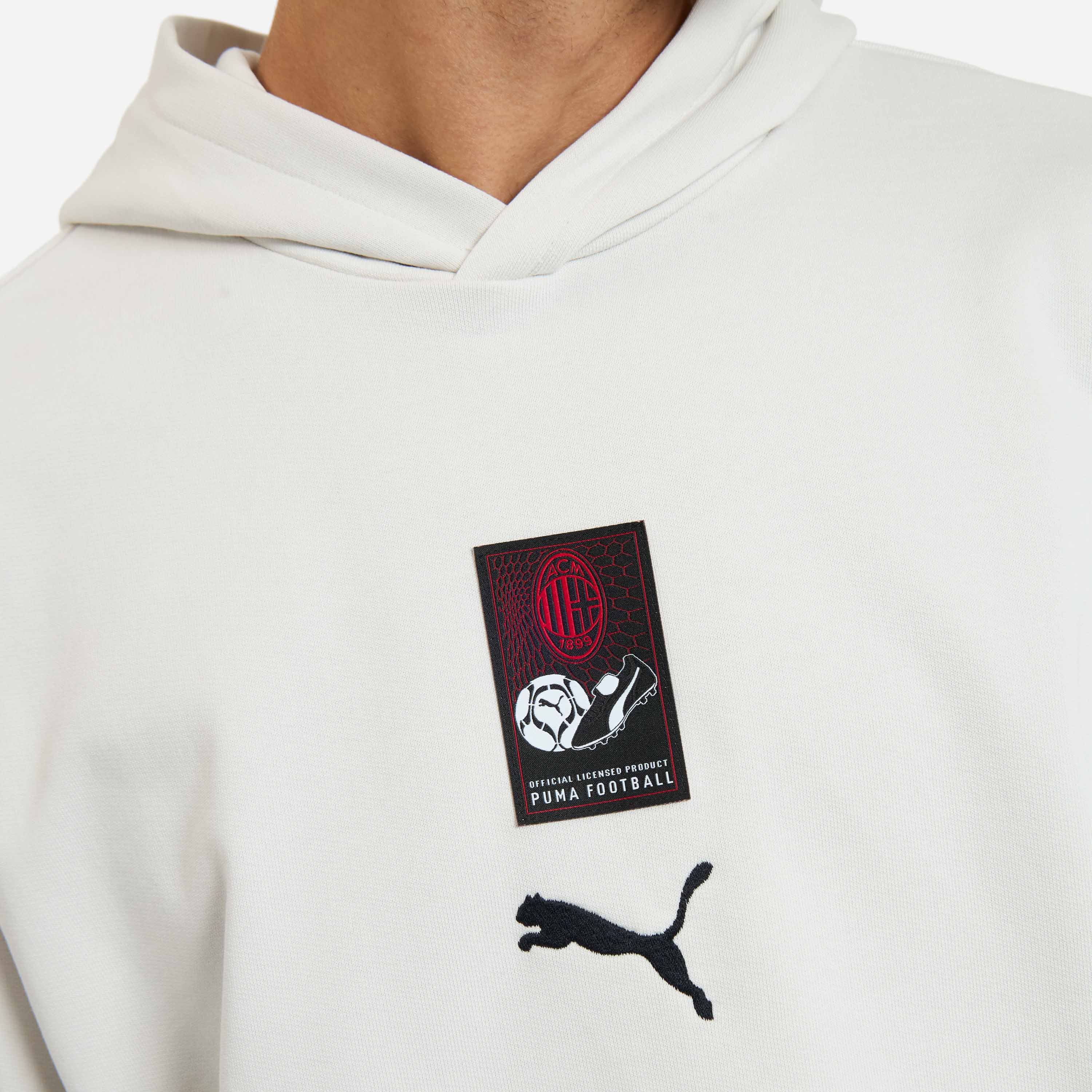 AC Milan Culture felpa cappuccio bianca cotone relaxed