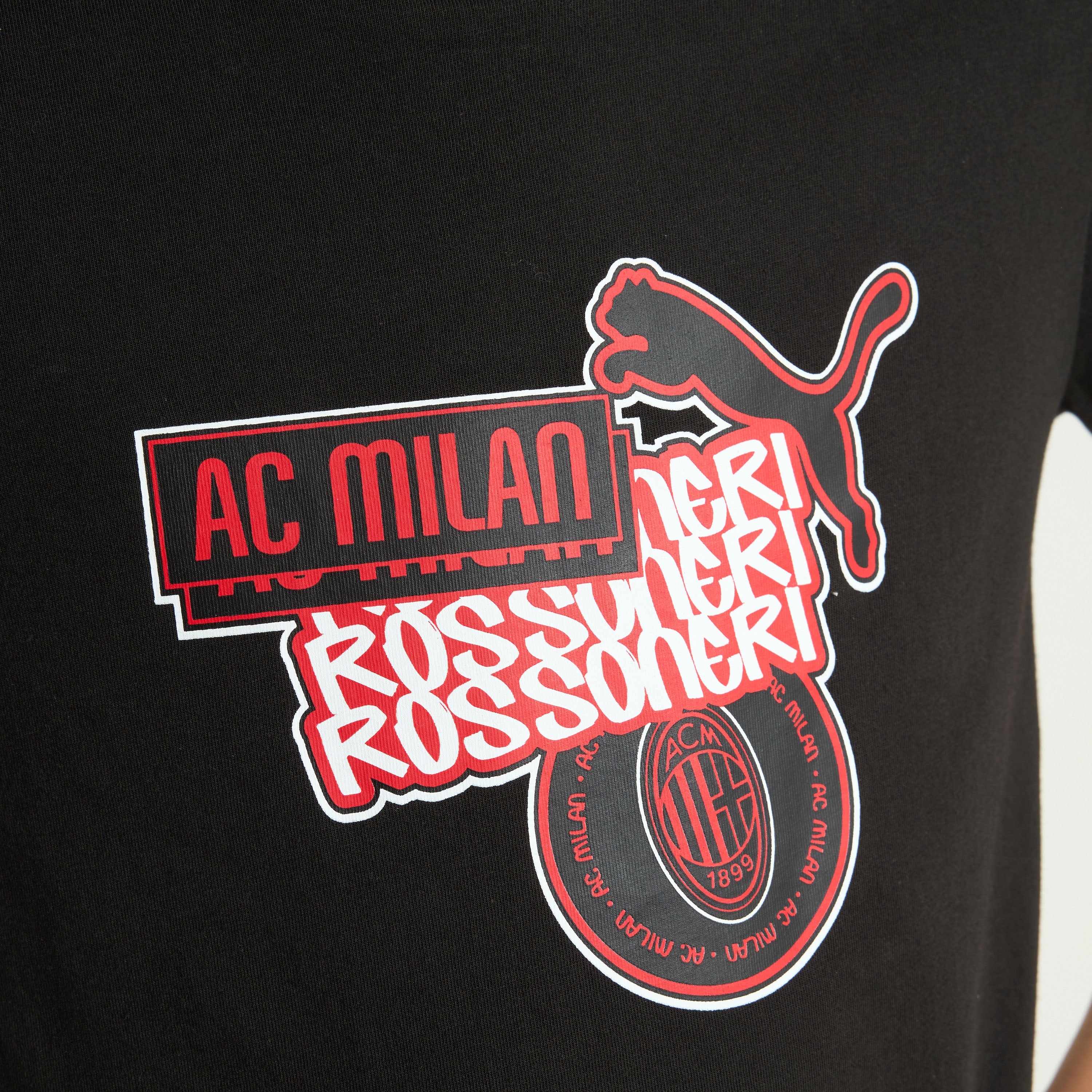 AC Milan Culture maglietta bambino nera cotone 6-14 anni