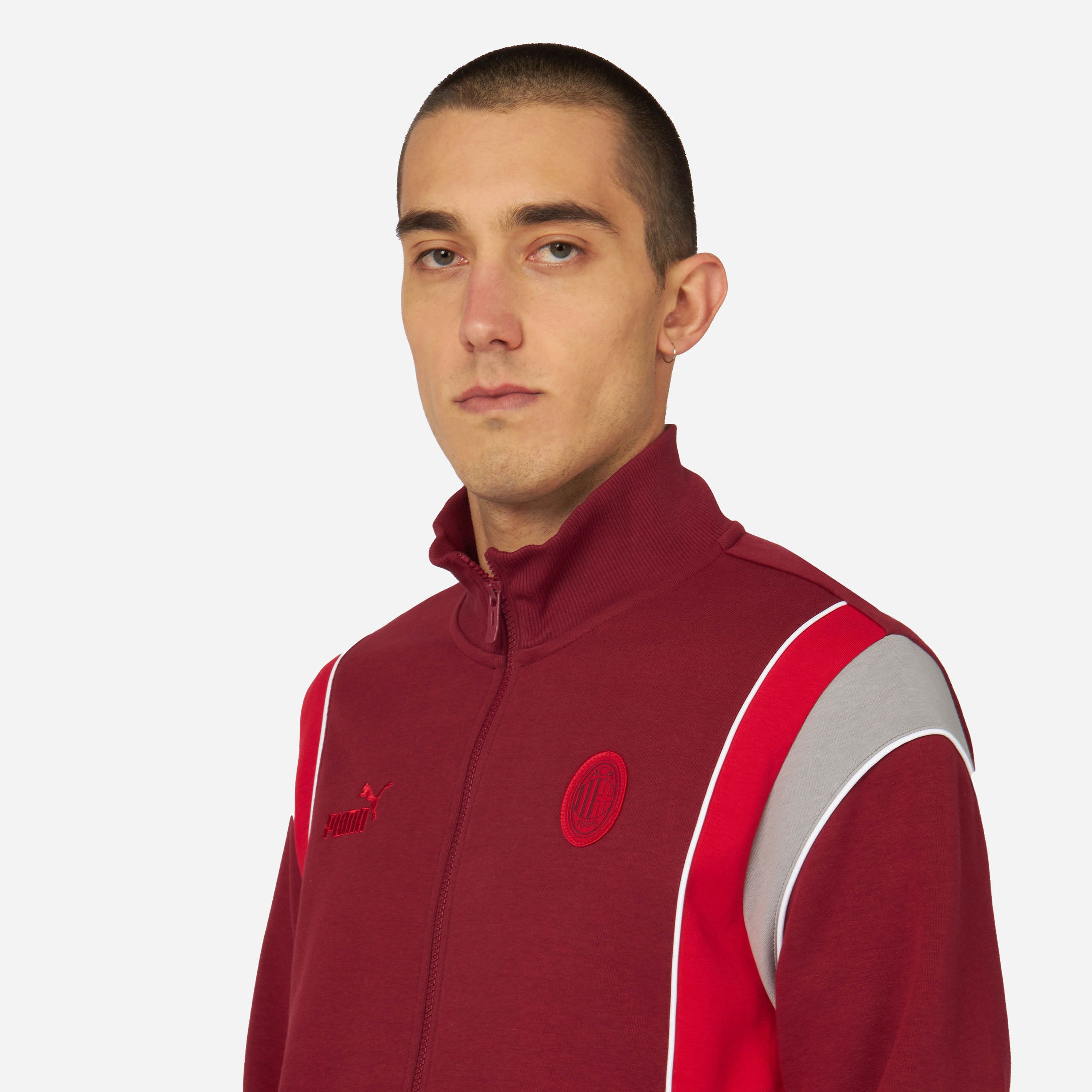 AC Milan Archive felpa uomo con zip verde taglia regolare