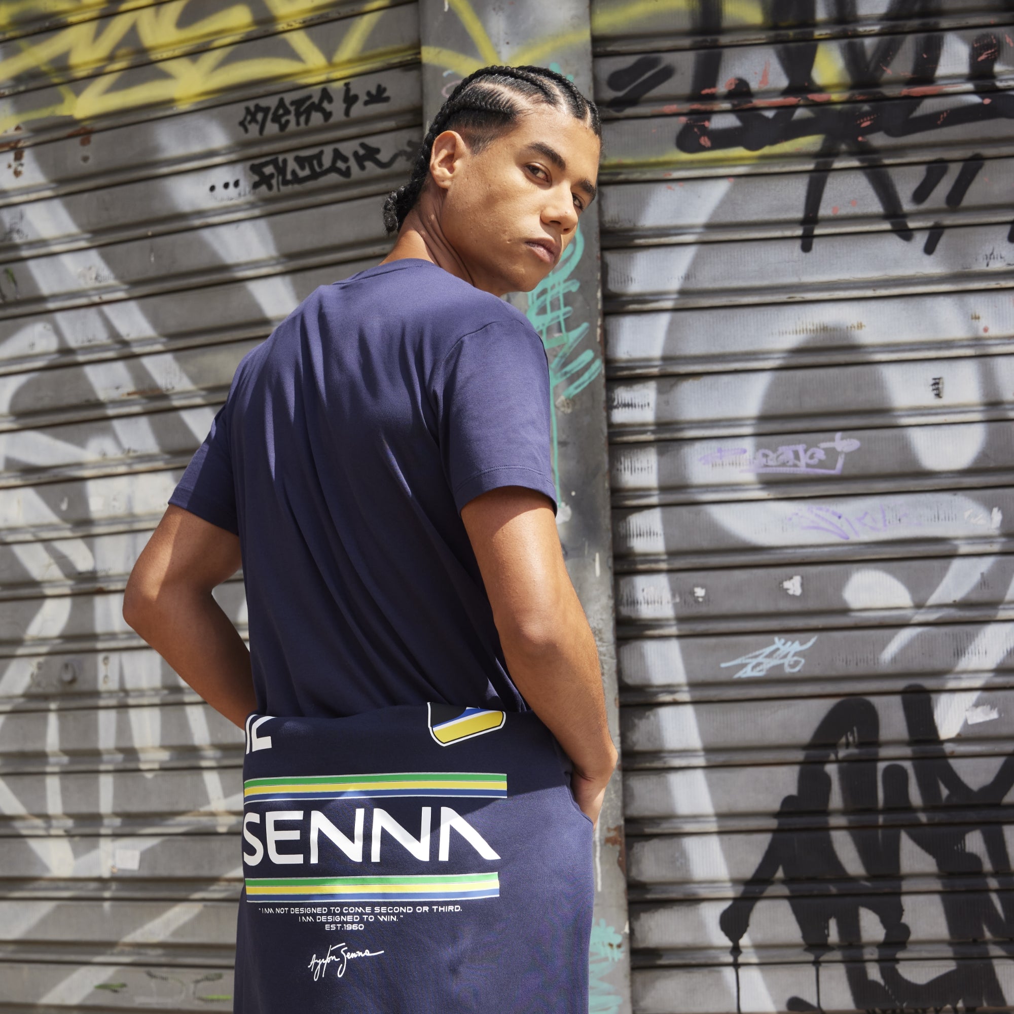 Senna Legacy 12 Stripe Tee Maglietta Cotone Logo Manica