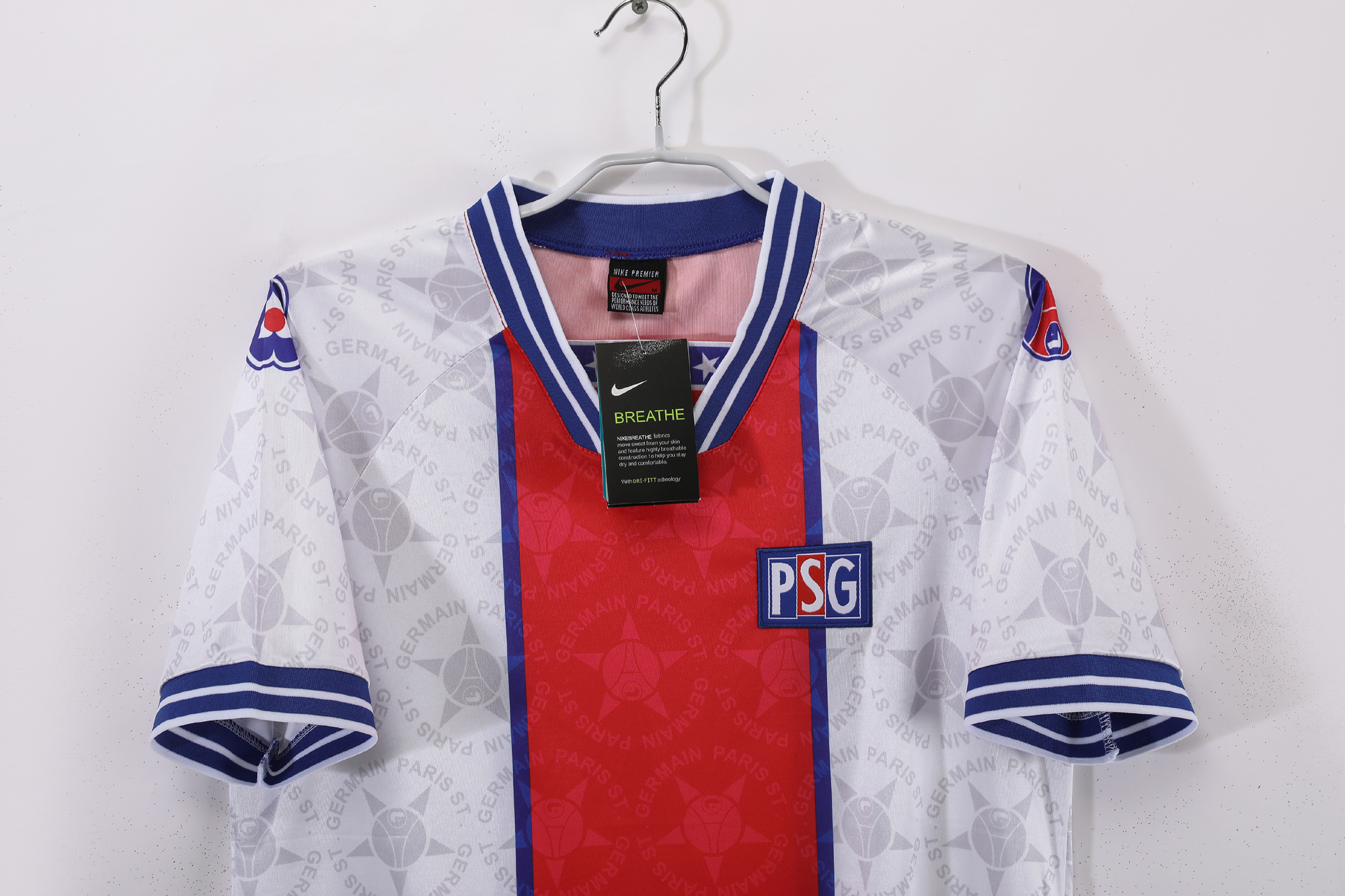 PSG Away 1994/95 maglia calcio blu striscia rossa