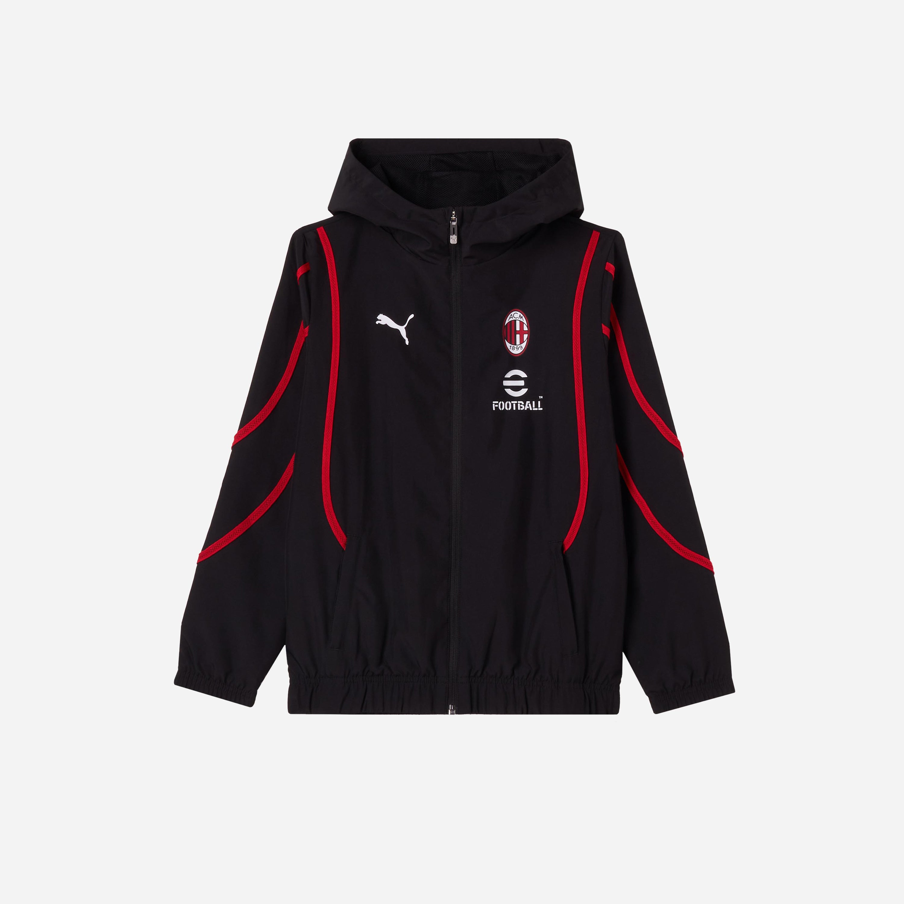 AC Milan Prematch 2024/25 giacca bimbo con cappuccio