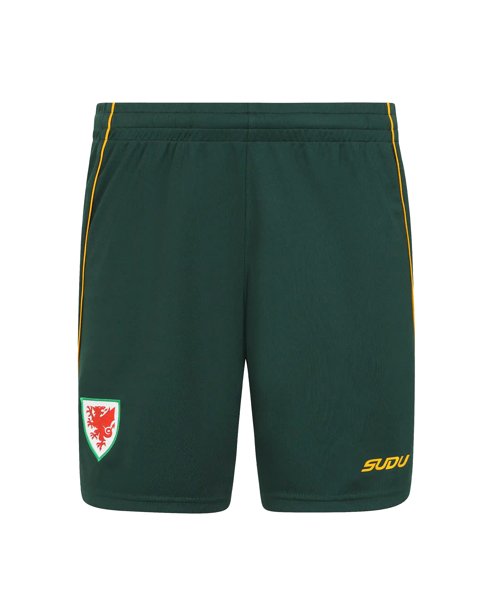 Wales SUDU 2026-27 short away junior verdi Melyn
