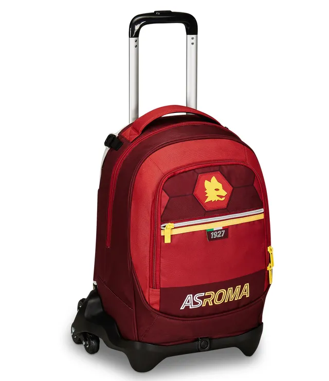 Roma Fanshop Scuola Jack 3 Ruote trolley rosso e nero
