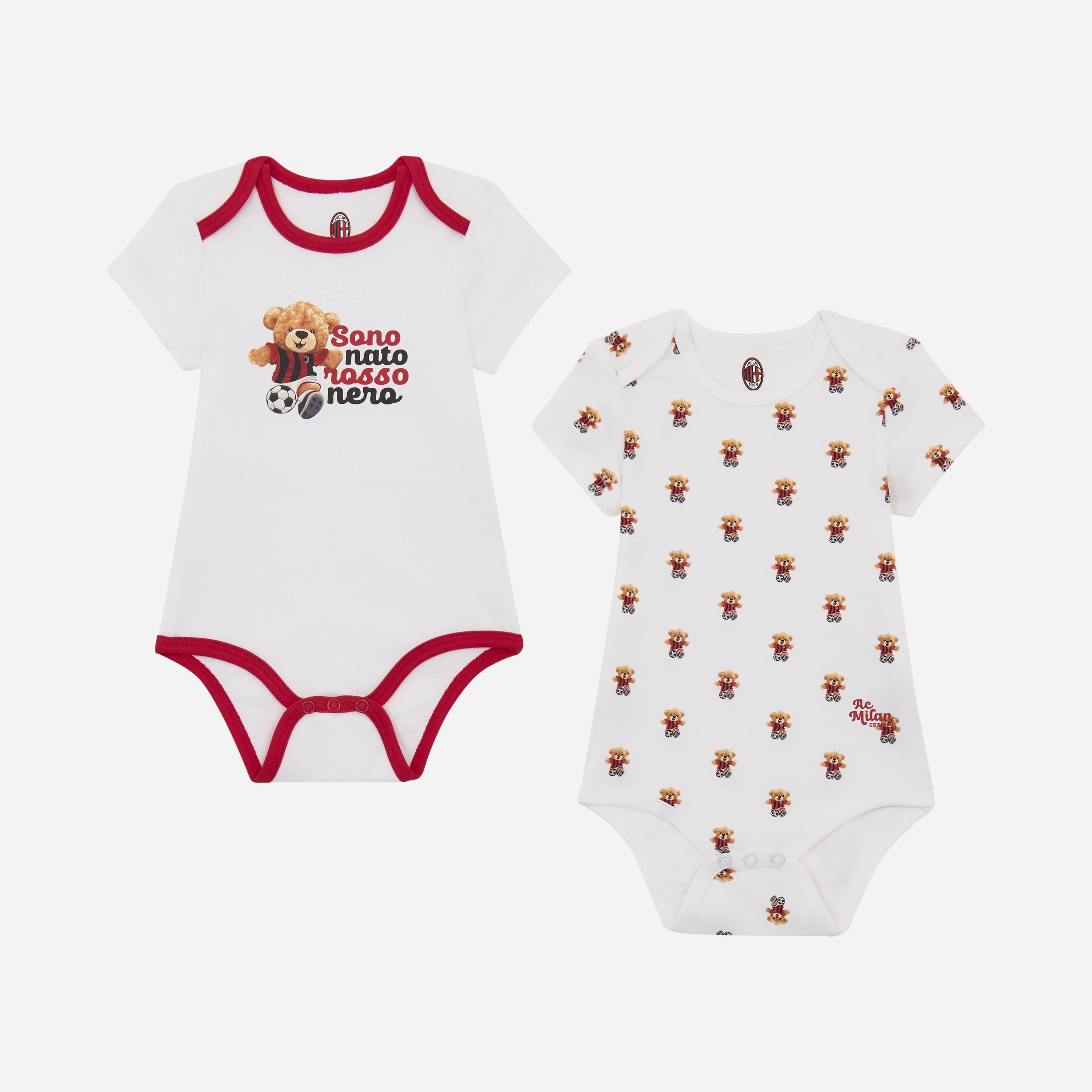 AC Milan Newborn Bodysuit Set body neonato cotone 2 pezzi