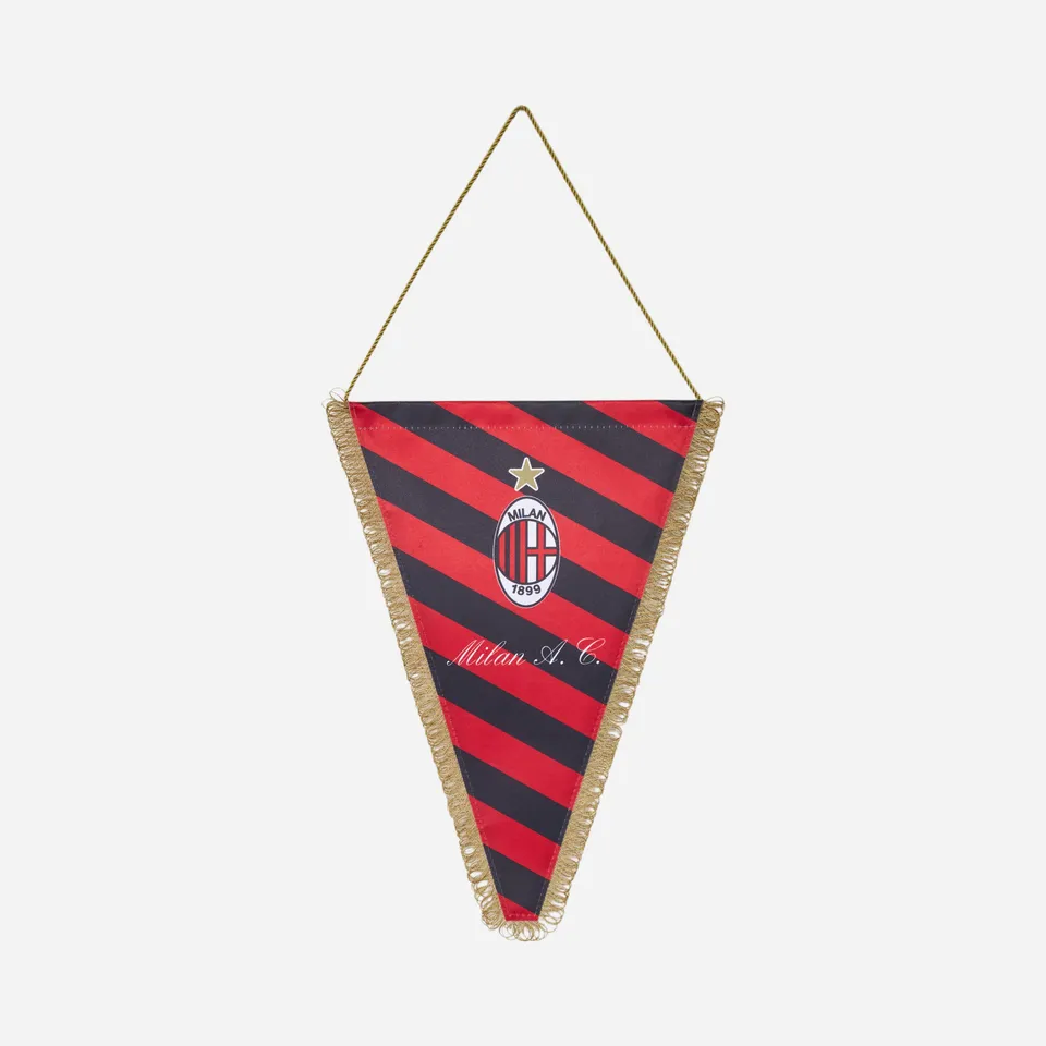 AC Milan Retro anni 90 gagliardetto rosso nero frange oro