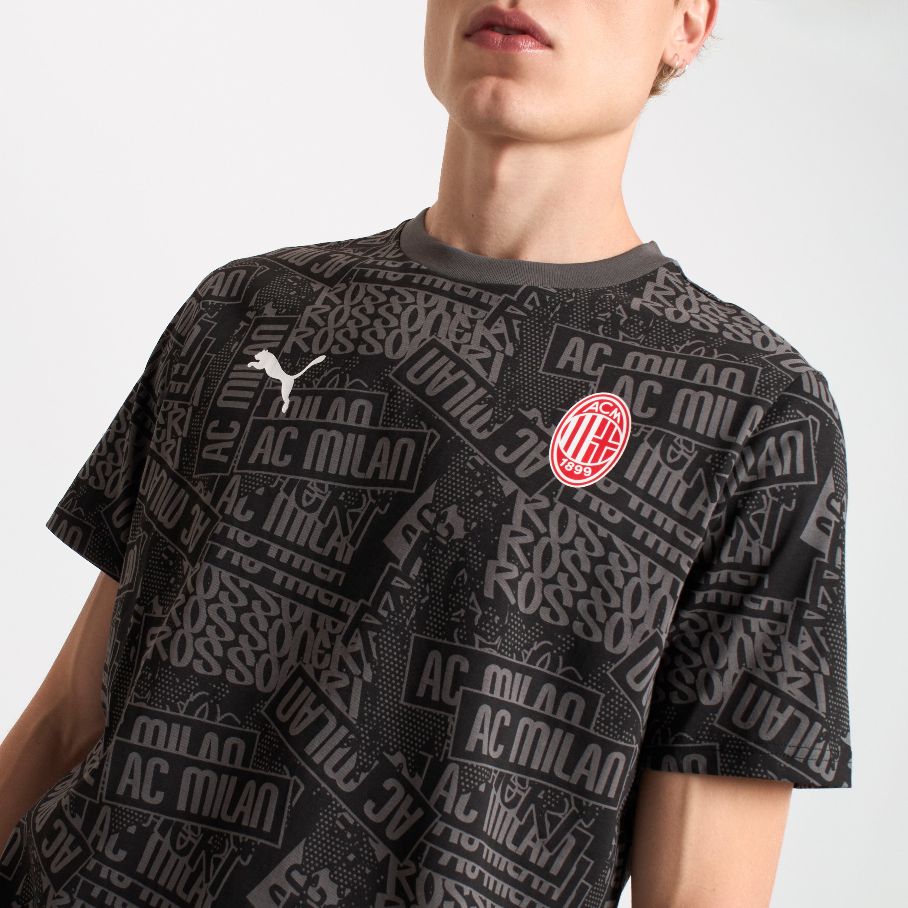 AC Milan Culture T-Shirt Nera Grafica Cotone Taglia M
