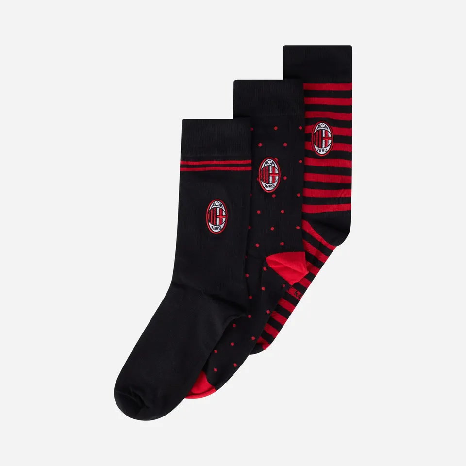 AC Milan calzini box 3 paia rosso neri 42