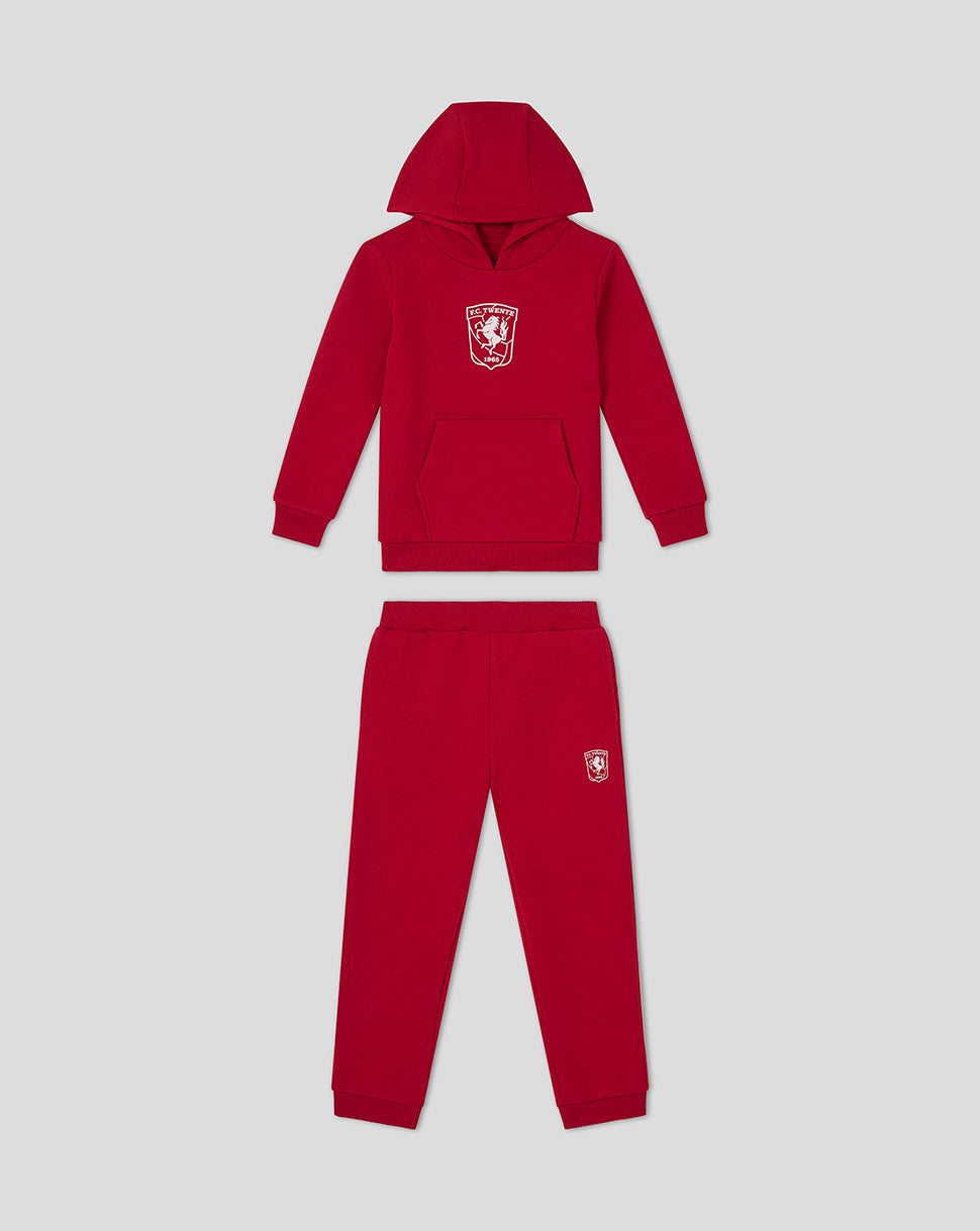 Twente Core 25/26 tuta bambino felpa e pantaloncini rossa