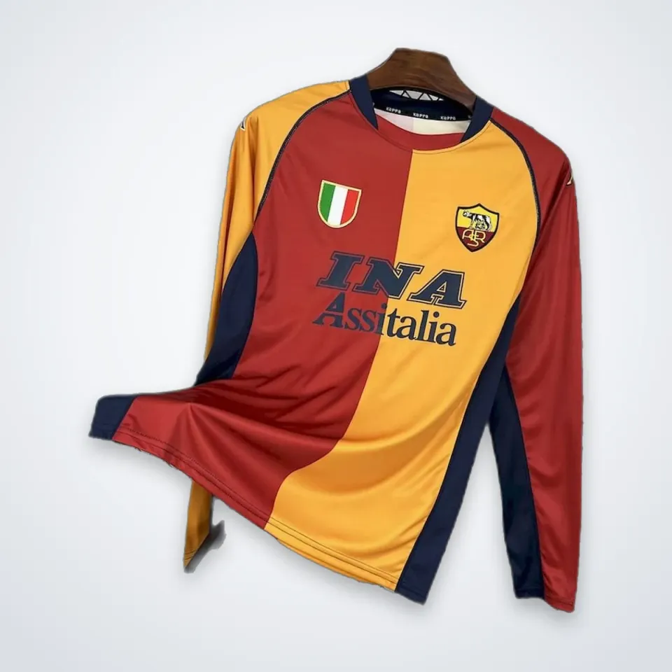 Roma 2001/02 maglia manica lunga rossa retro S-XXL