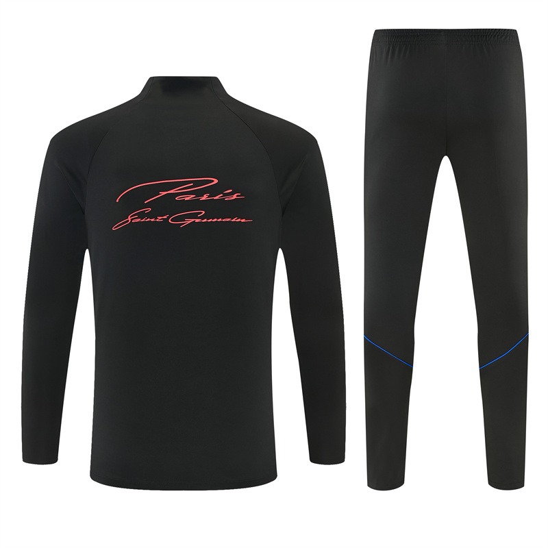 PSG 2026/27 Tuta Nera Half Zip Banda Arancione