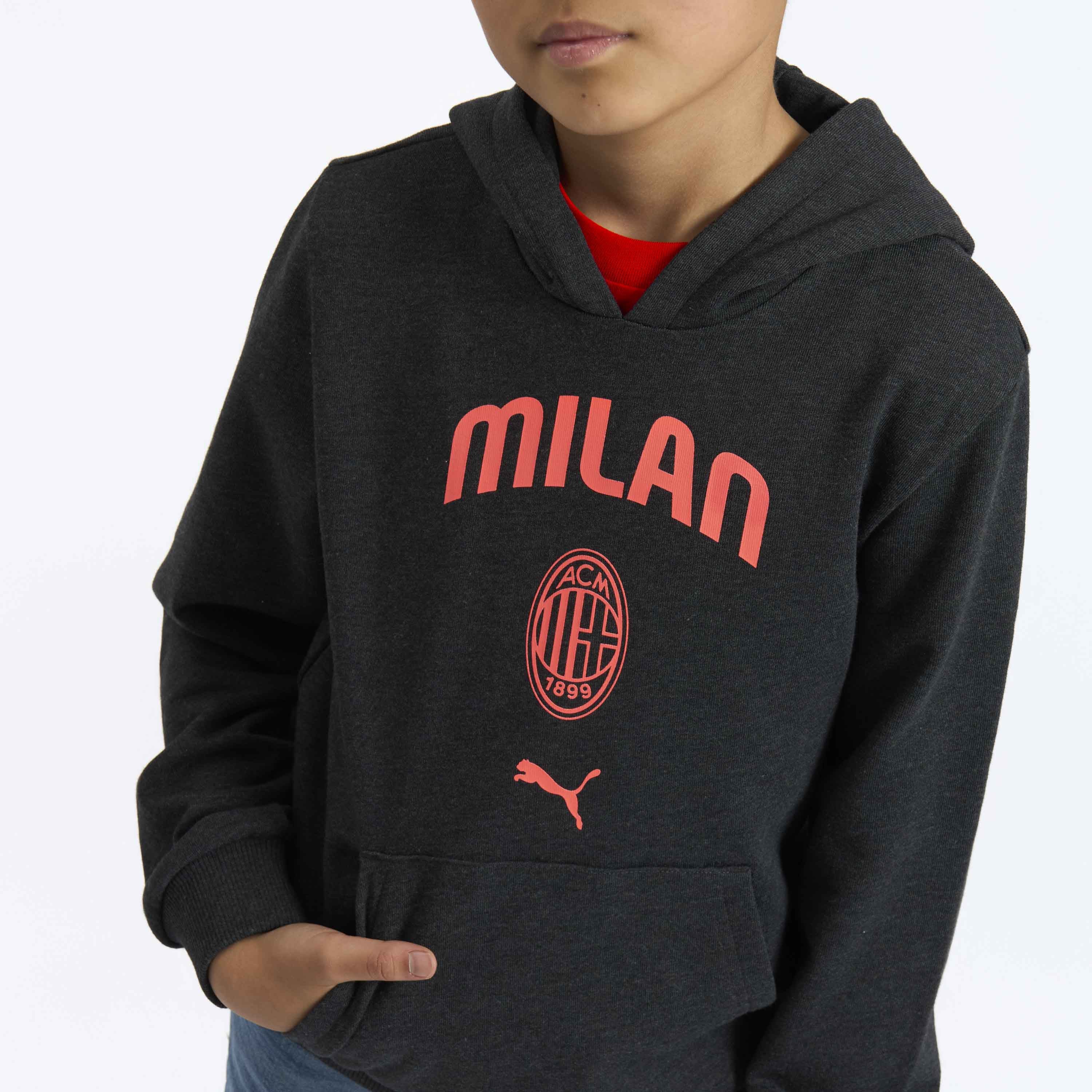 AC Milan Culture felpa cappuccio grigia bambino