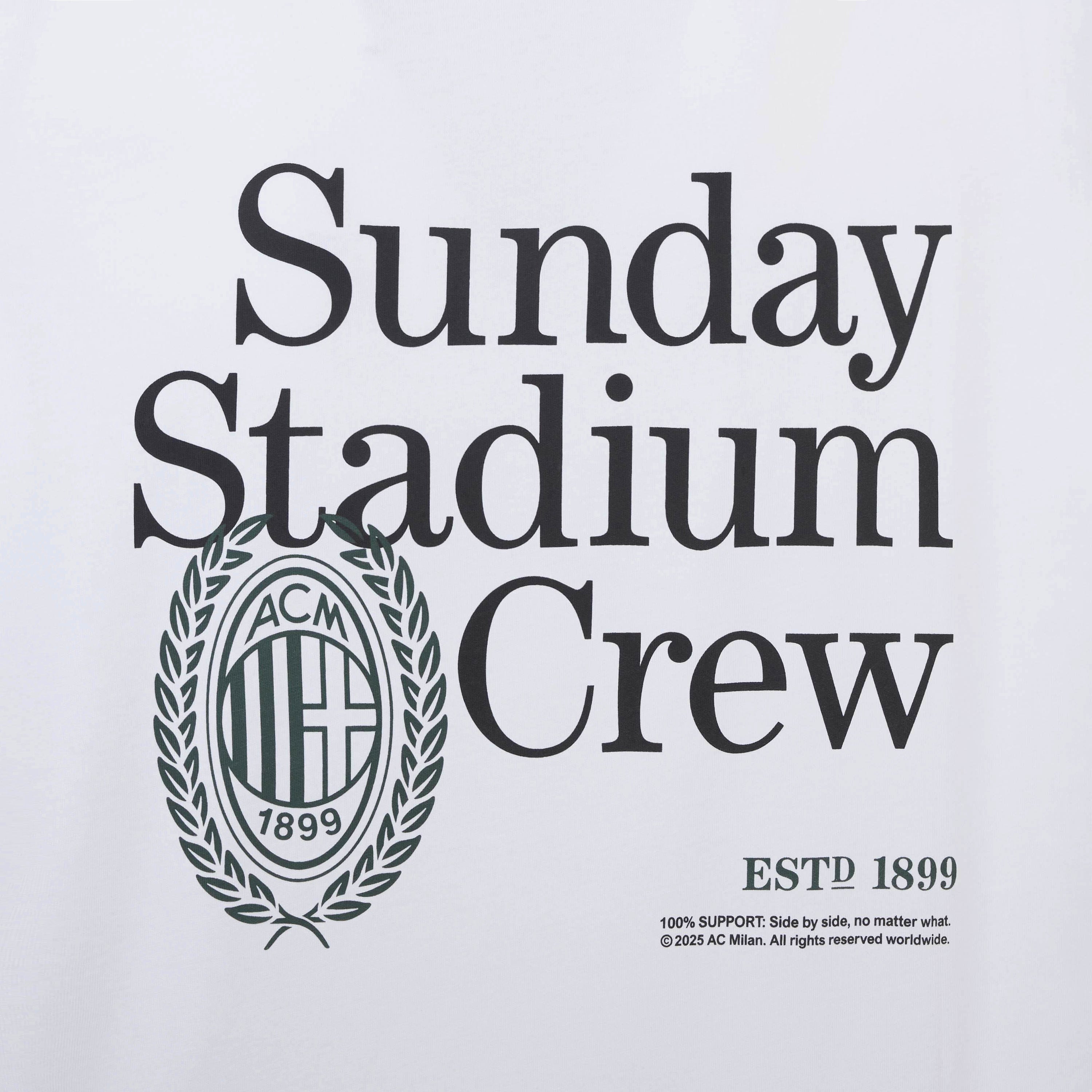AC Milan Sunday Stadium Crew t-shirt bianca cotone