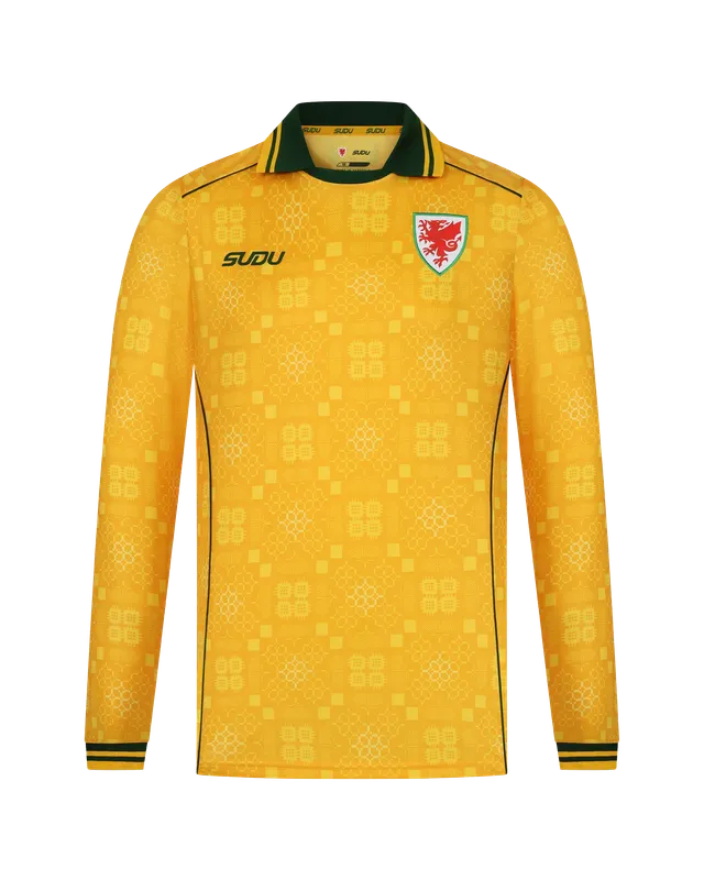 Wales Away Kit maglia manica lunga gialla M