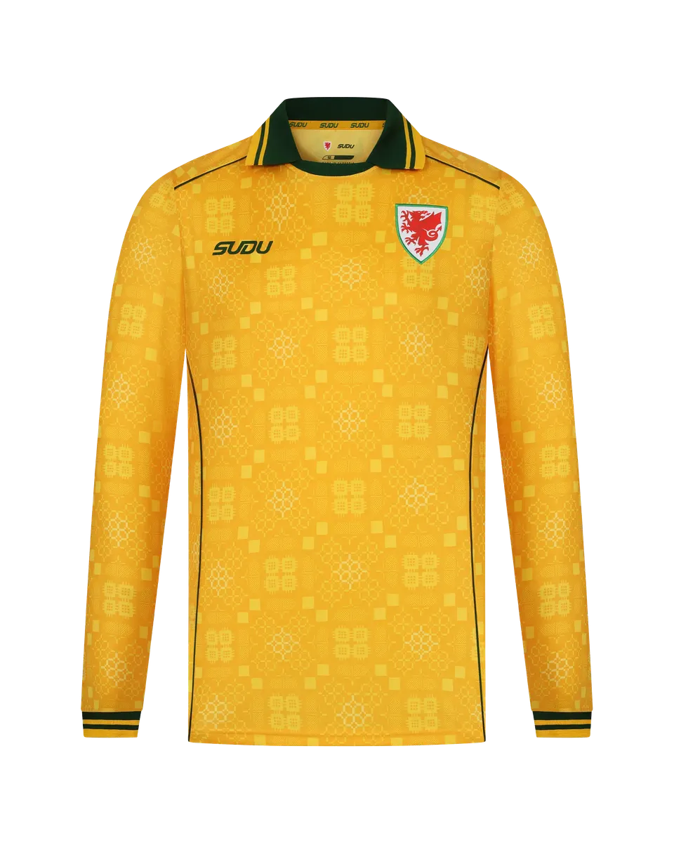 Wales Away Kit maglia manica lunga gialla M