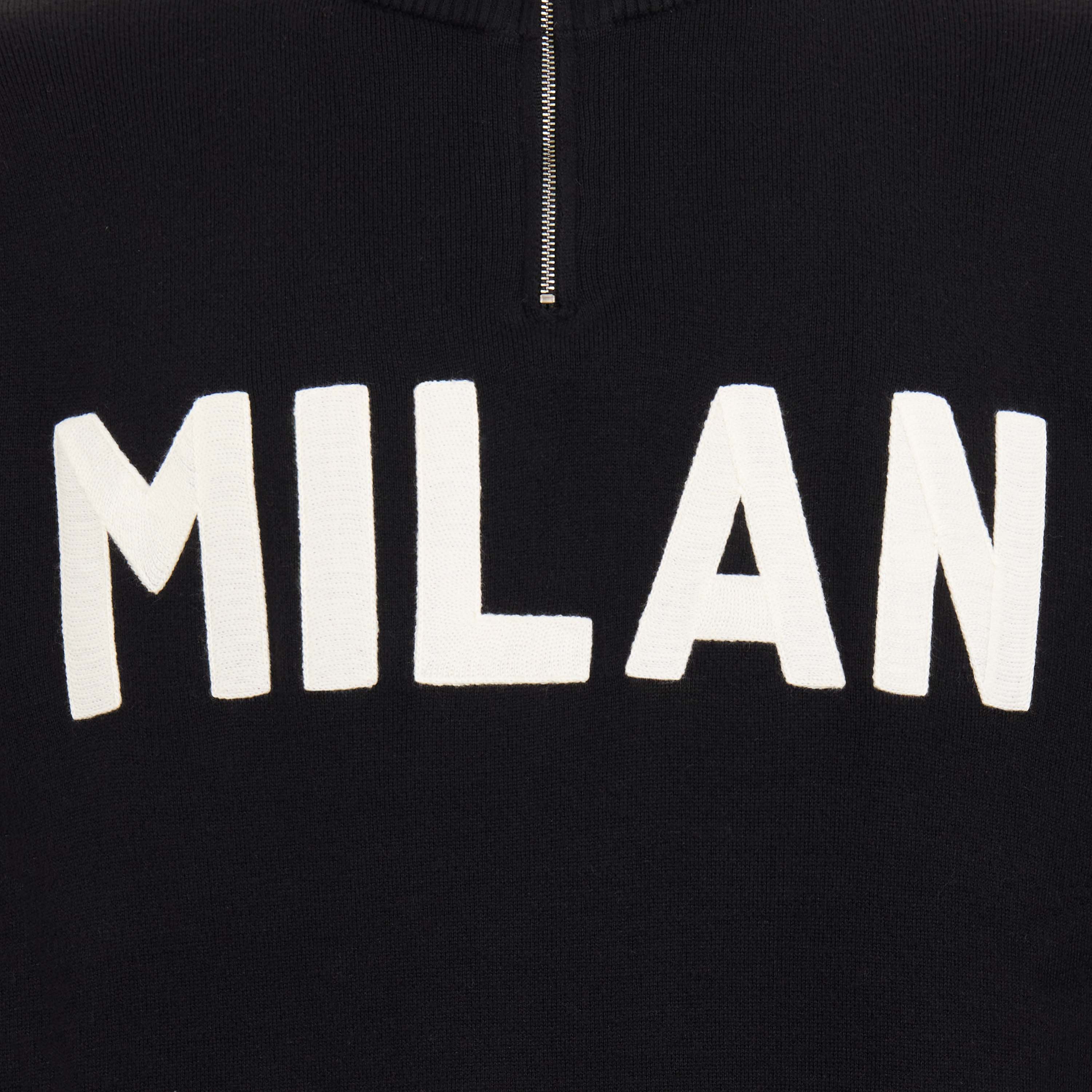 AC Milan 60s Half-Zip maglione uomo nero taglia regolare