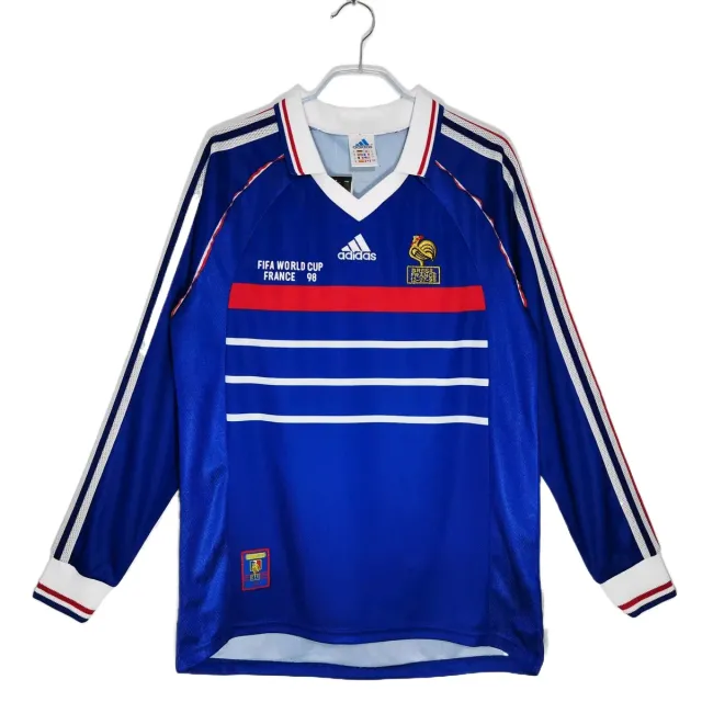 Tifoso Store Maglie da Calcio Francia 1998 maglia retro manica lunga