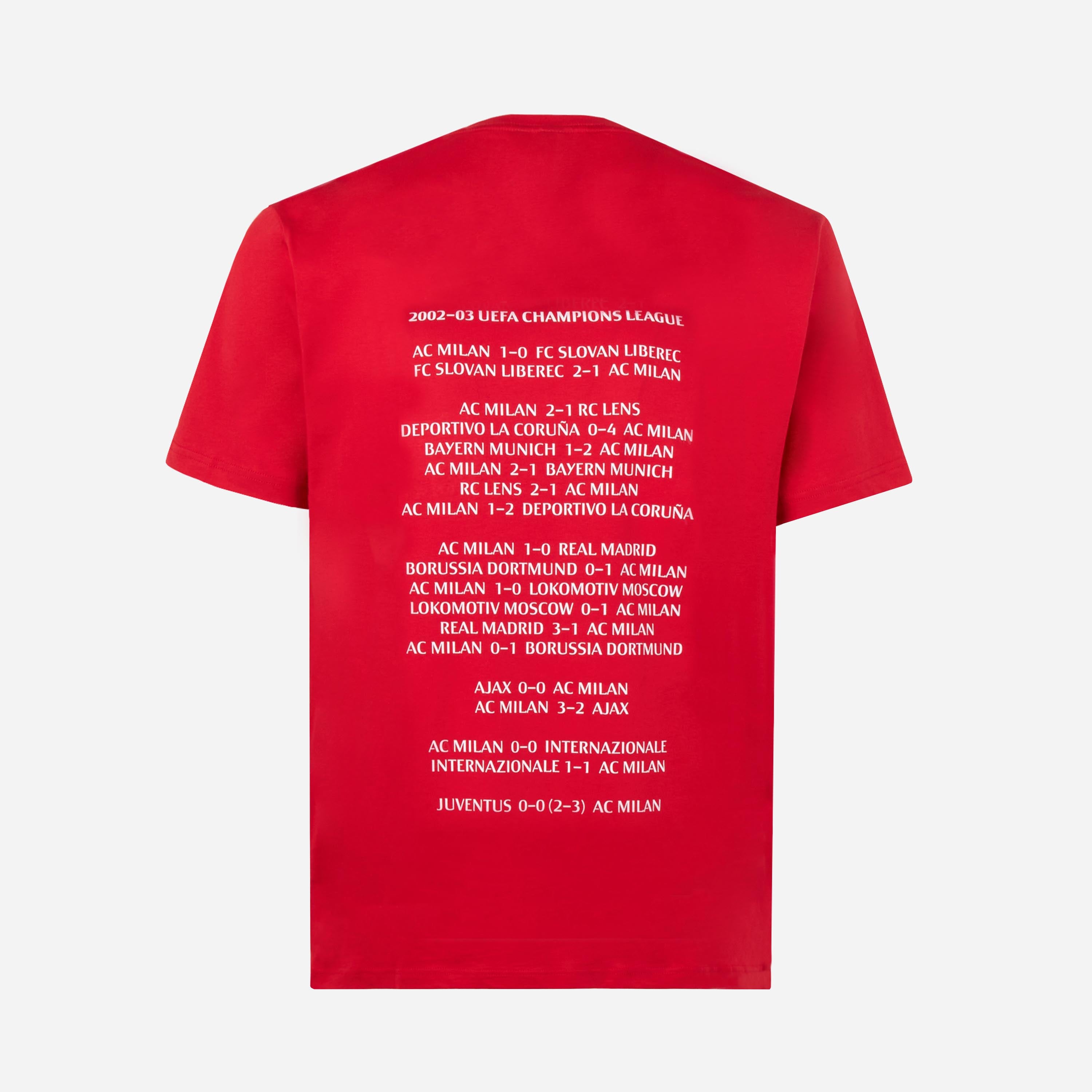 AC Milan Retro Champions 2002/03 T-shirt rossa cotone