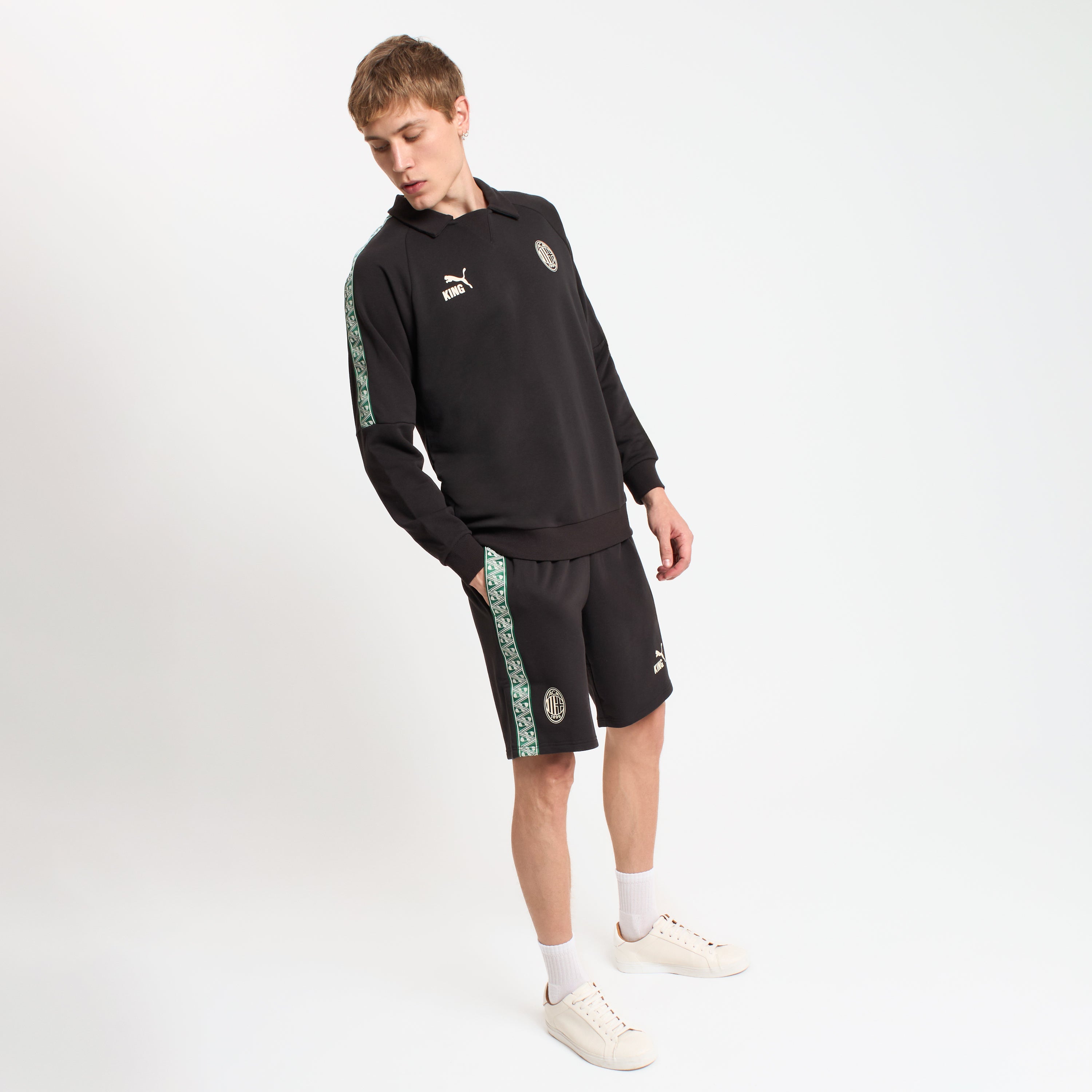 AC Milan King Collection Felpa Nera Uomo L Cotone