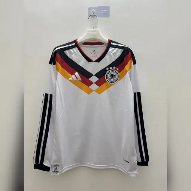 Germania 2026/27 prima maglia manica lunga bianca chevron