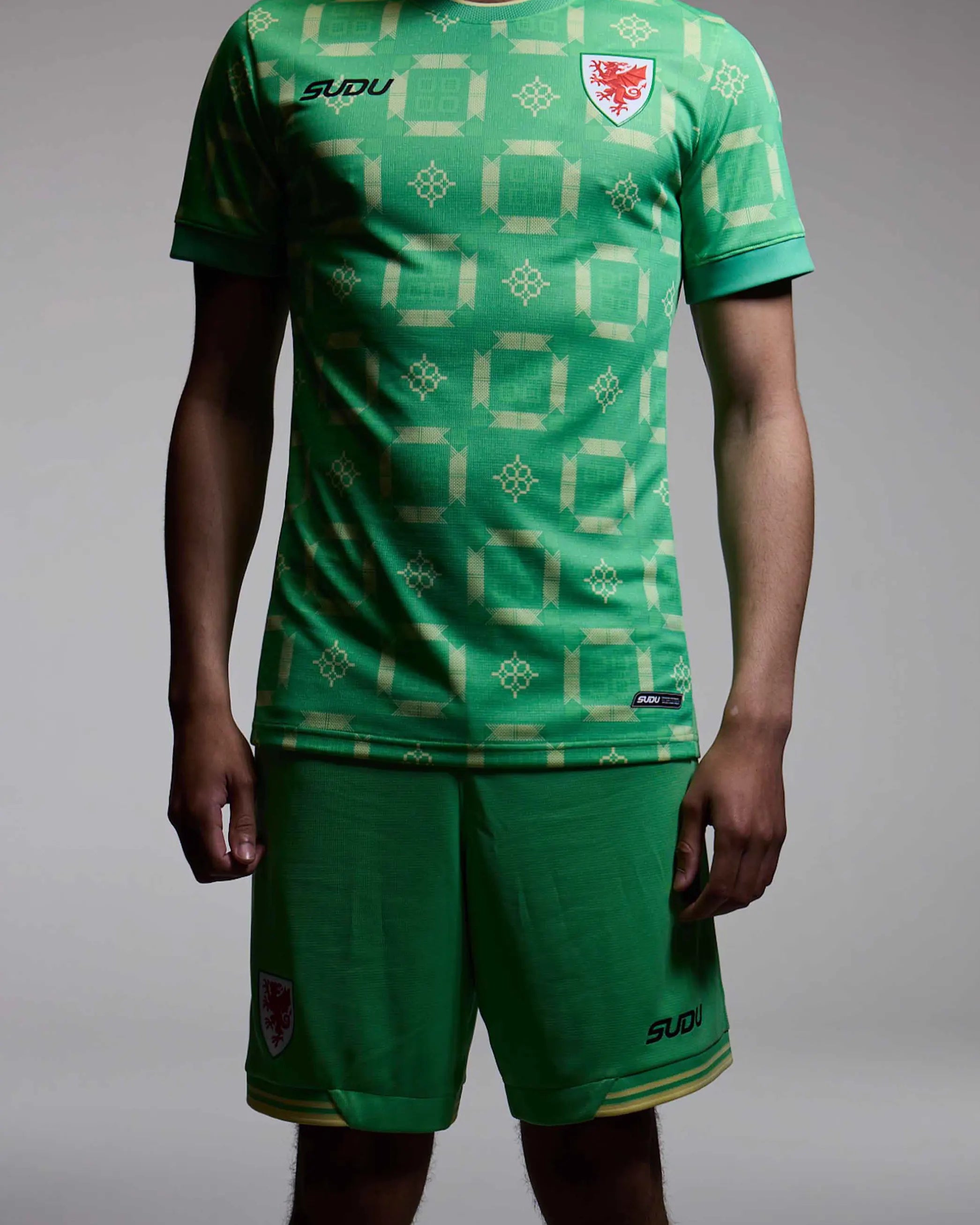 Wales Goalkeeper Kit pantaloncini portiere verde adulto