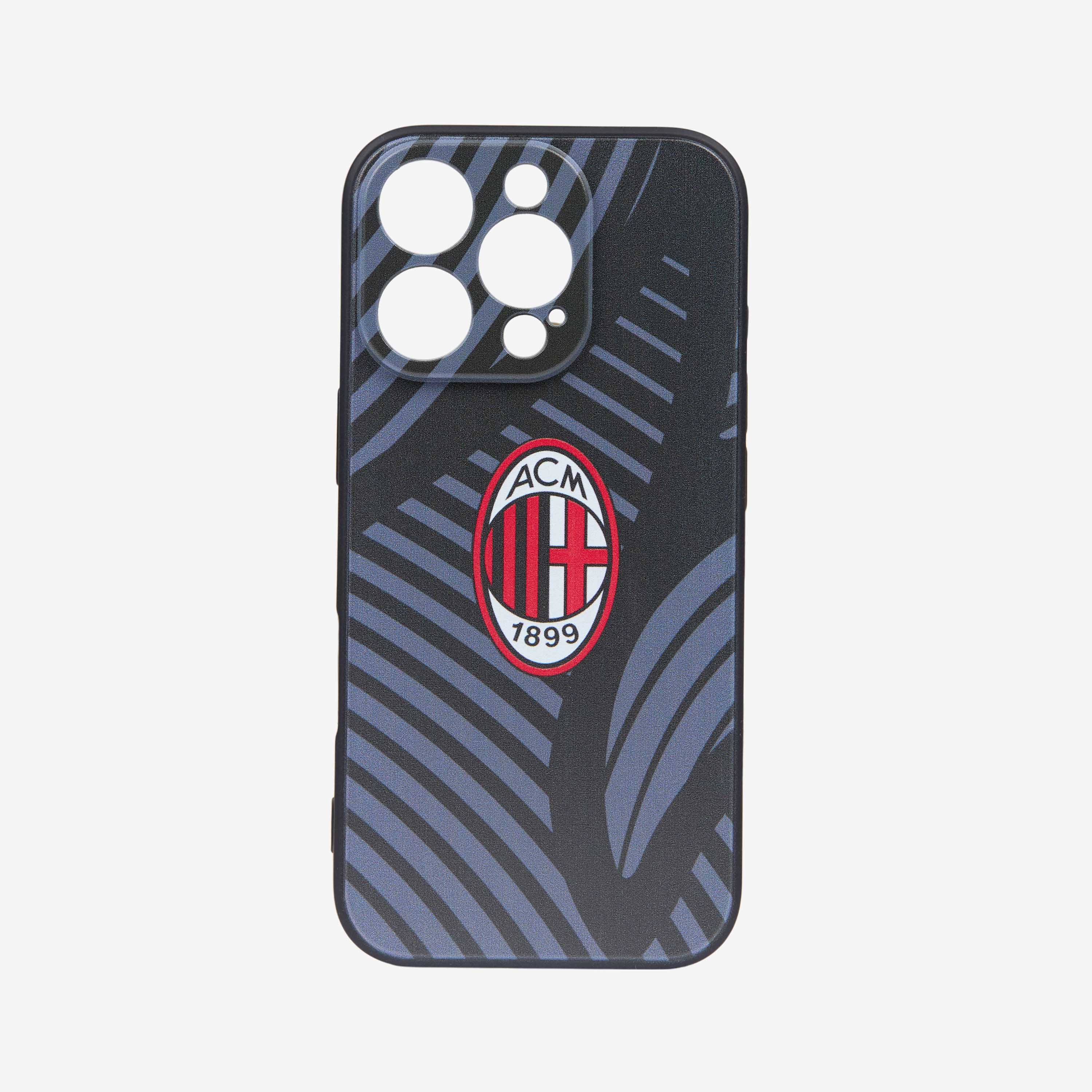 AC Milan Logo cover iPhone 16 nera TPU