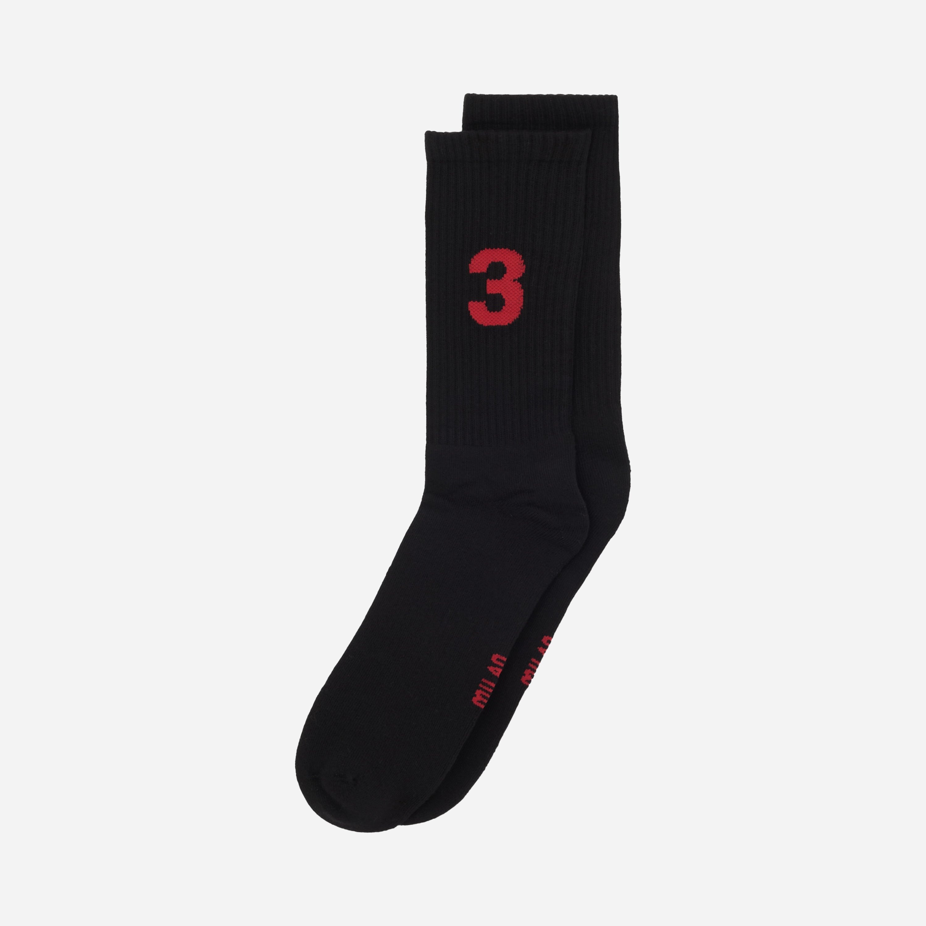 AC Milan set 3 calzini numeri neri cotone 42