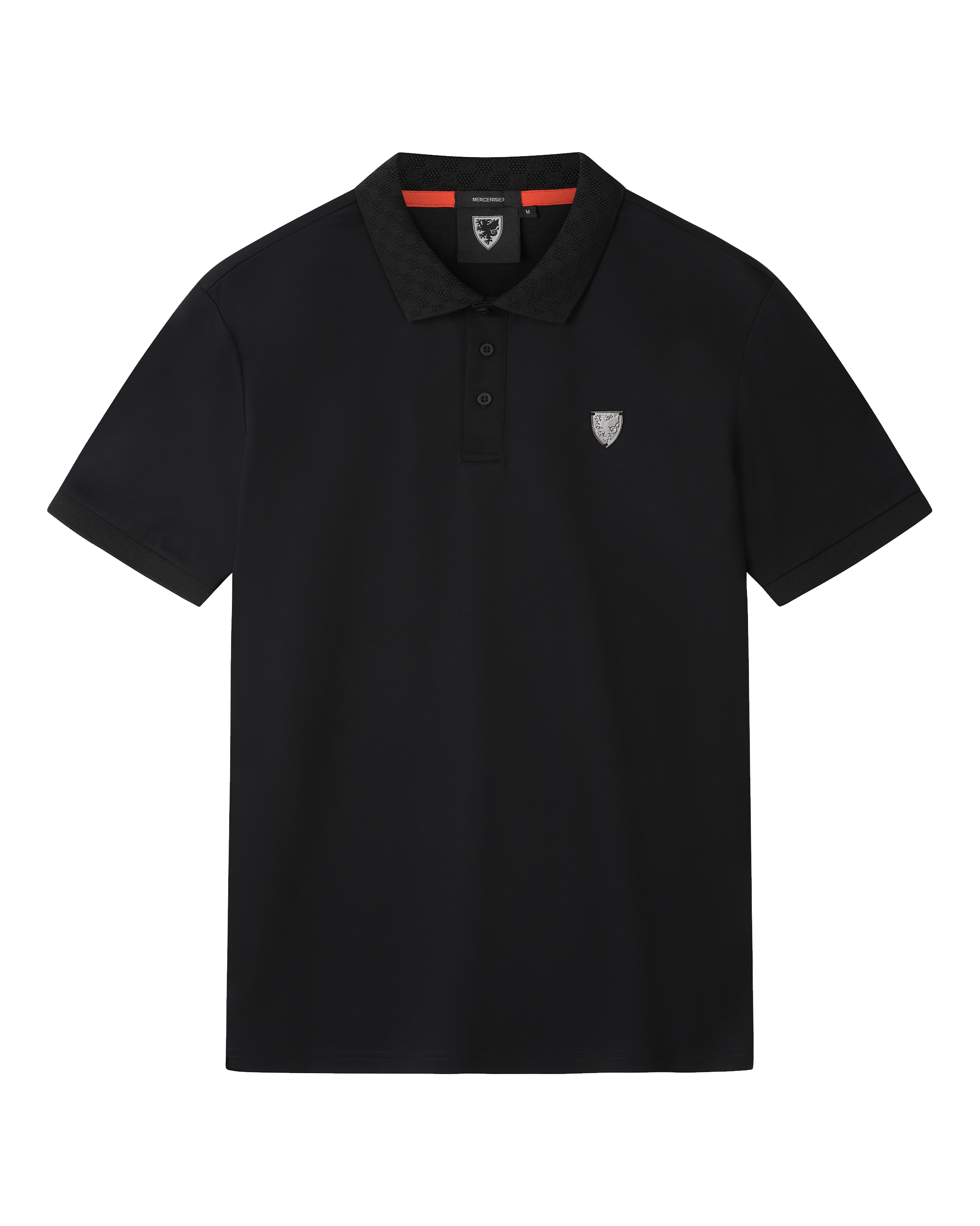 Wales 1876 polo cotone nero uomo donna taglia regolare