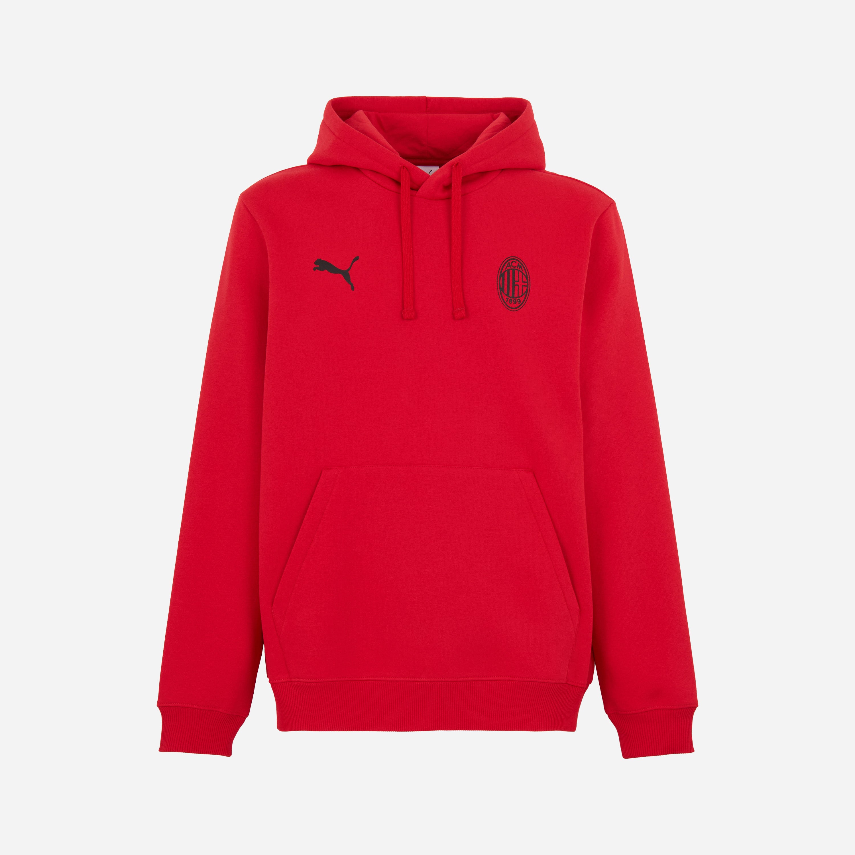 AC Milan Essential Hoodie felpa uomo rossa cappuccio