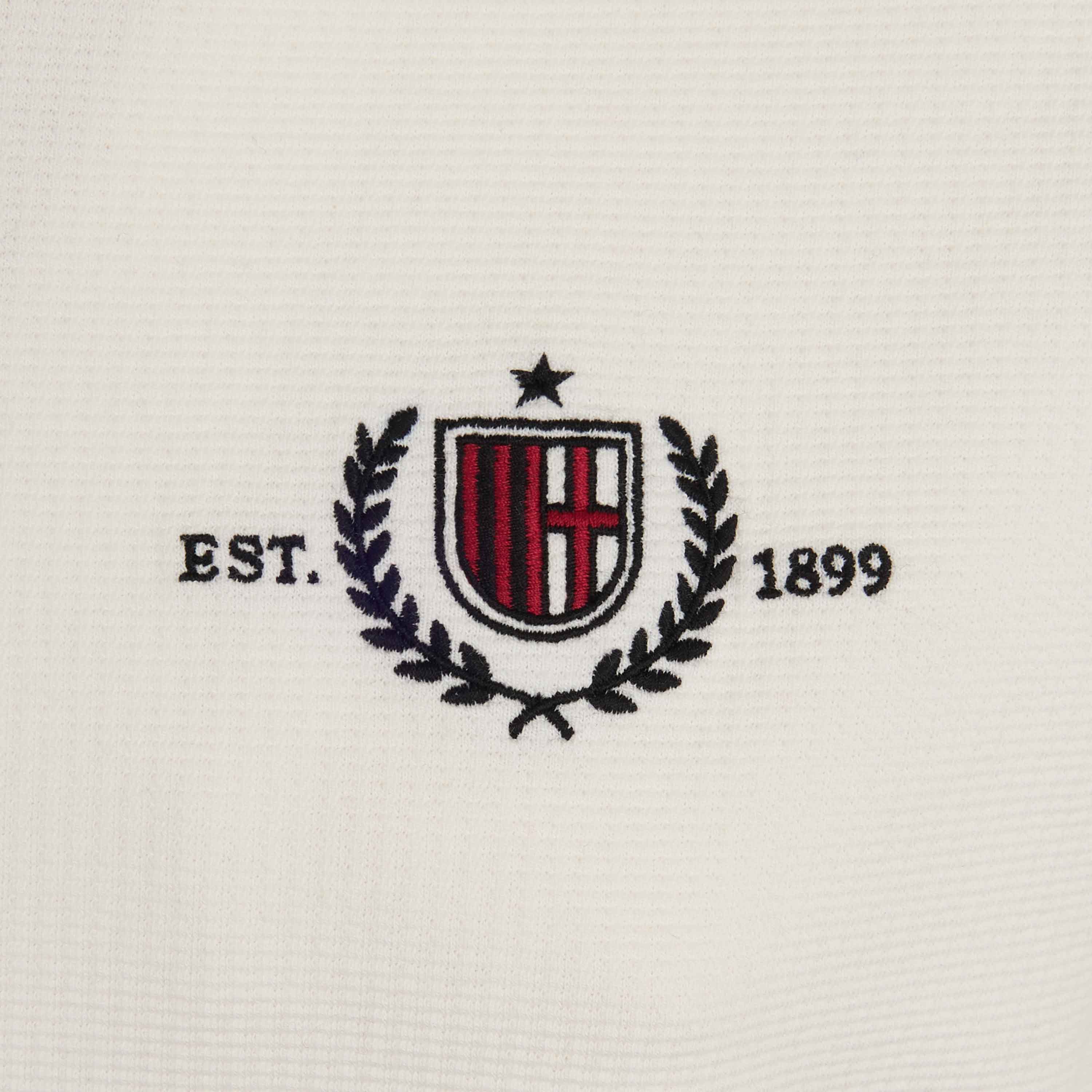AC Milan Polo Milan Donna Manica Lunga Bianca Ricamo M
